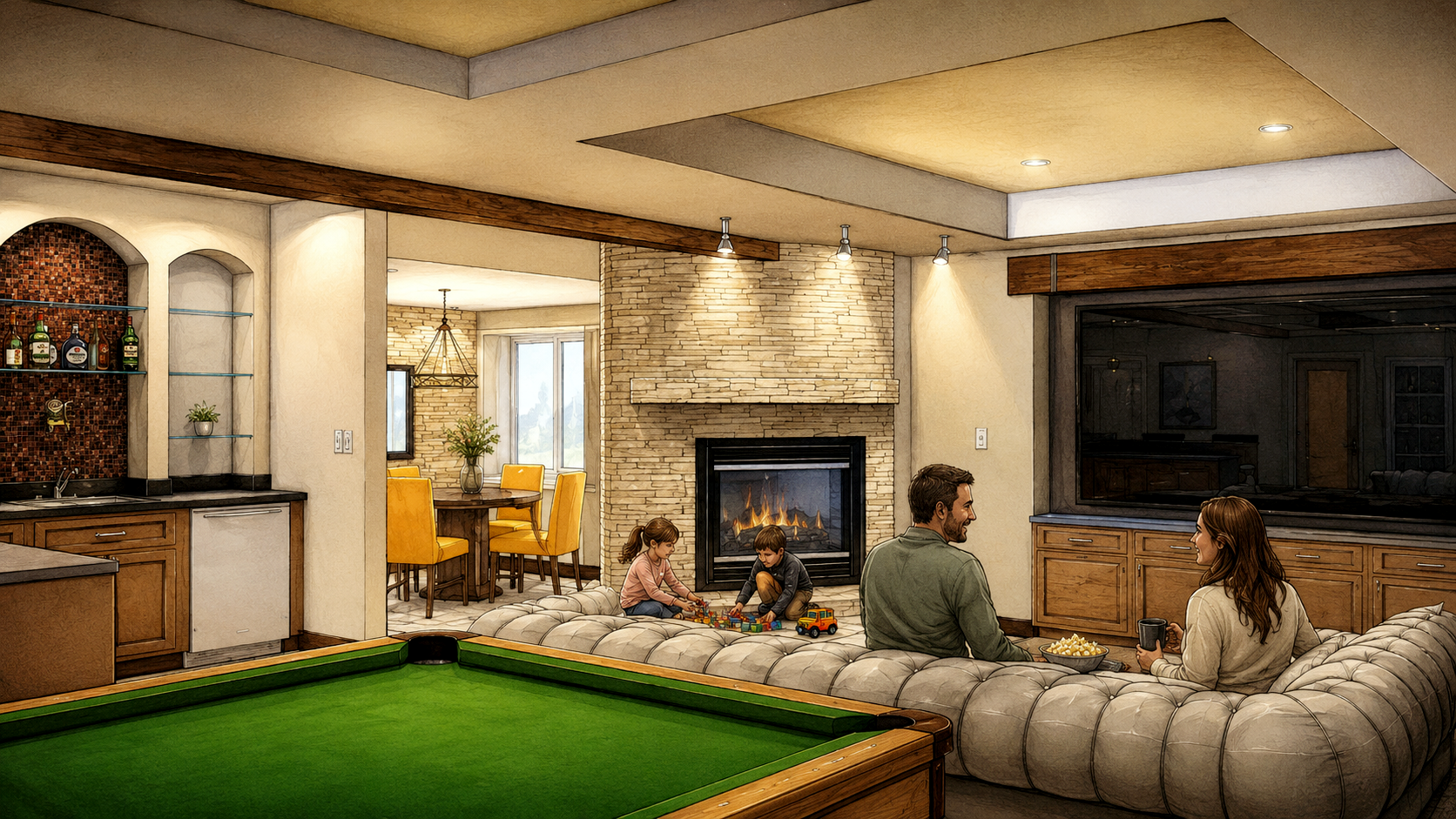 Basement Finish Design Aurora Colorado