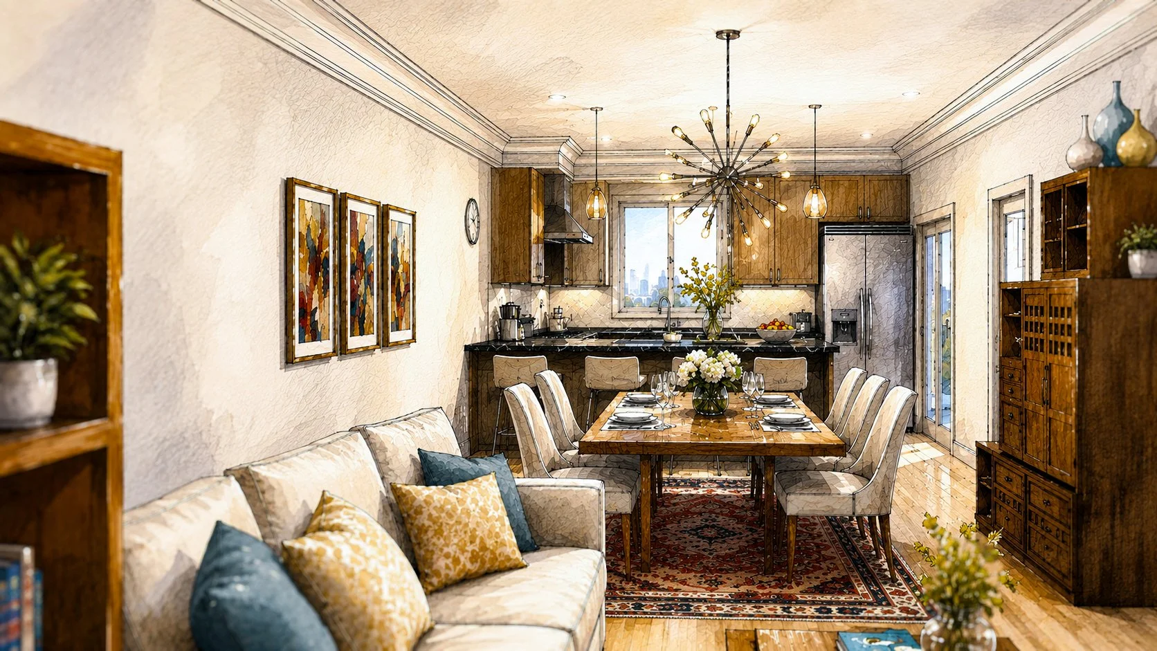 Grove Street Condominium Interior Design Visualization for Studio K2 Architecture Denver Colorado