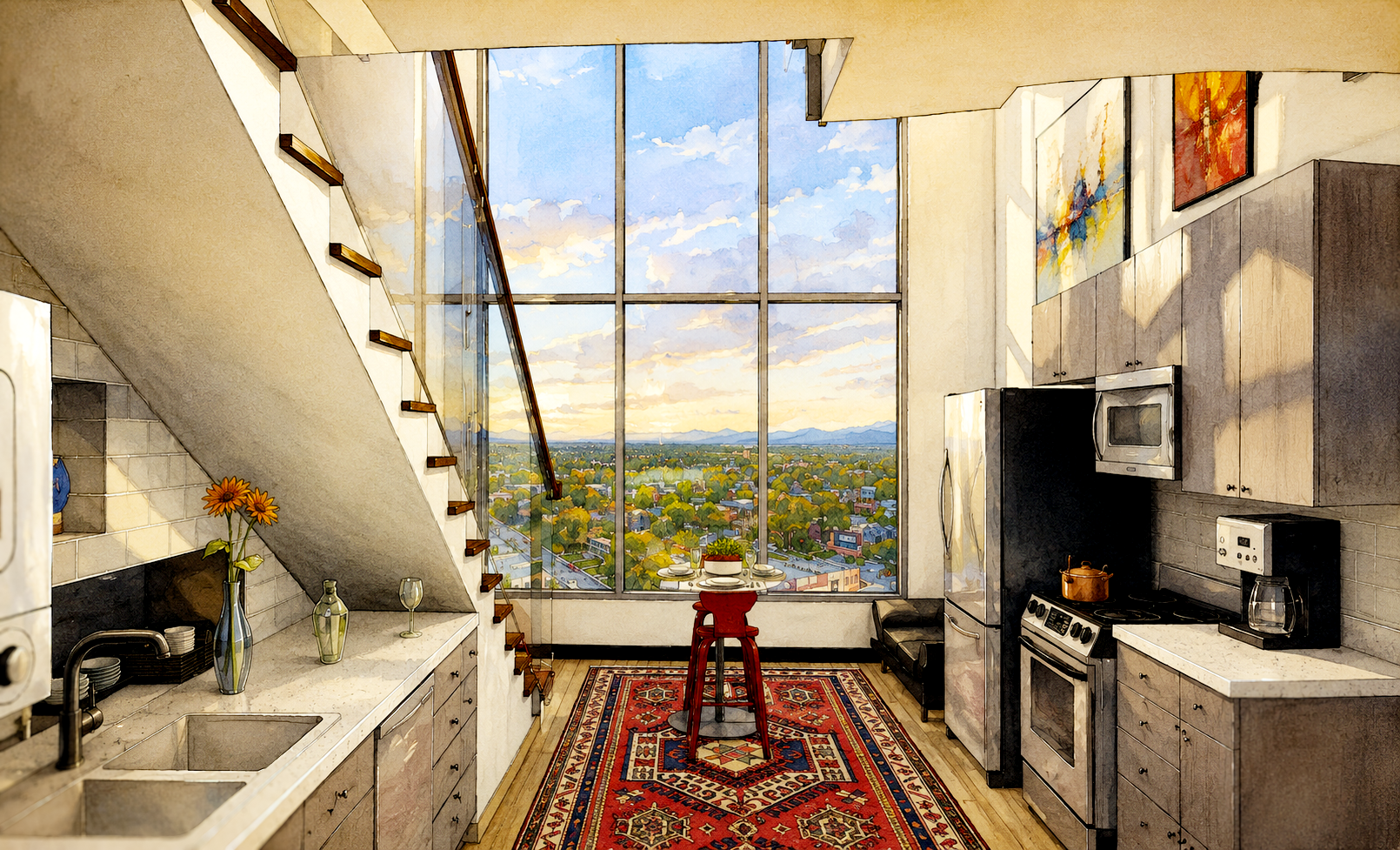 Julian Condominium Interior Visualization with Studio K2 Architecture Denver Colorado