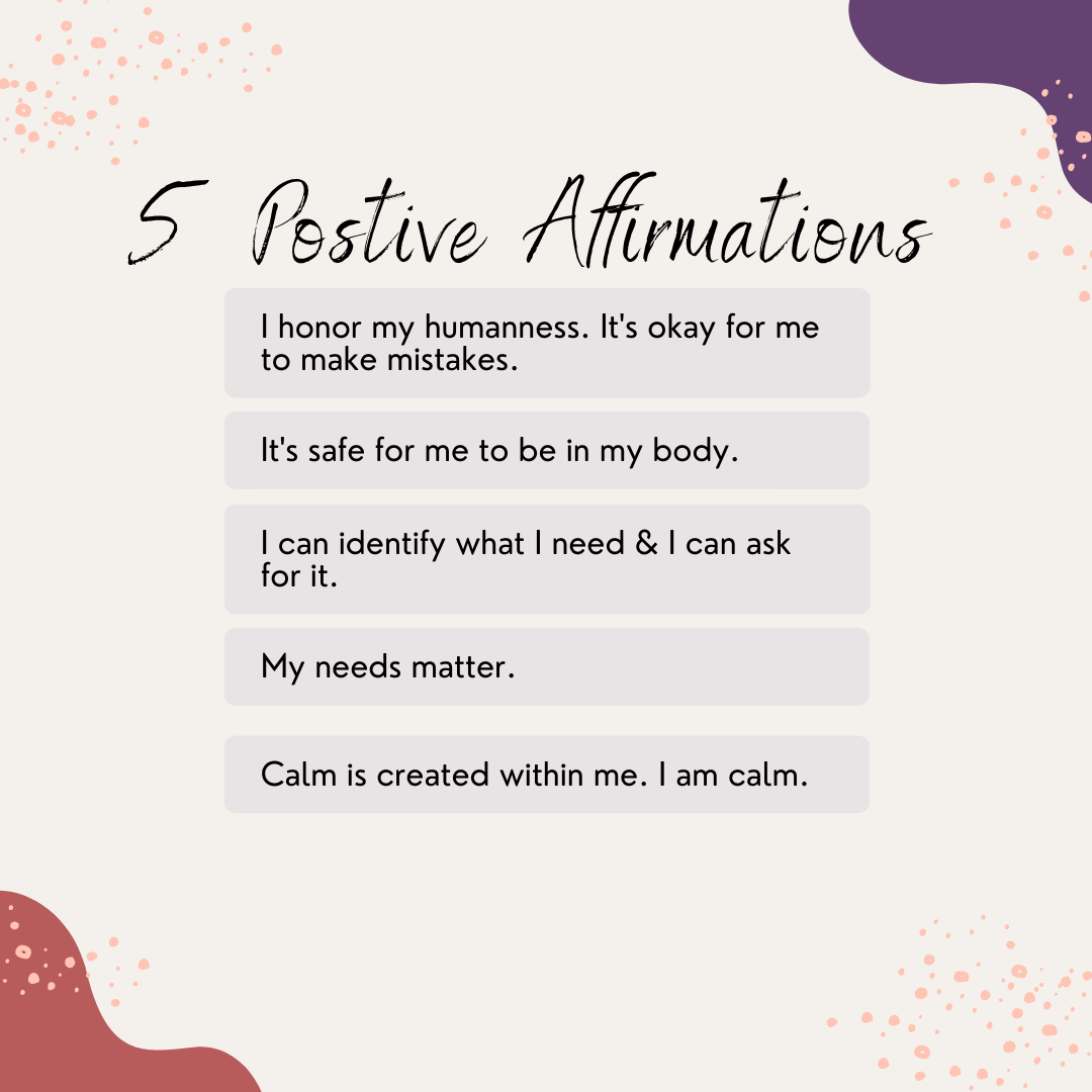 Mindful Mamas 5 Positive Affirmations