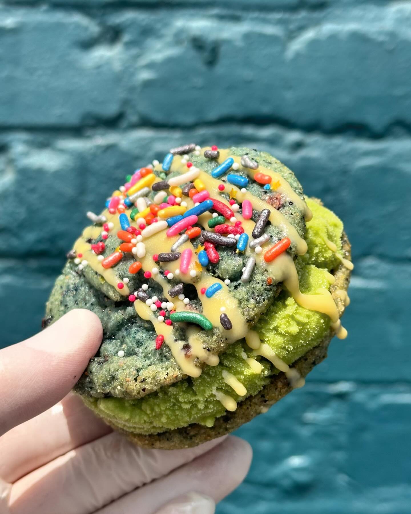 The all new Blueberry Matcha Sammie has landed! 🫐🍵 Our matcha soft serve is sandwiched between @littletartbakeshop Blueberry Cornmeal Cookies and drizzled with passion fruit hardshell and sprinkles; it&rsquo;s absolutely out of this world. 🌎🚀🪐 A