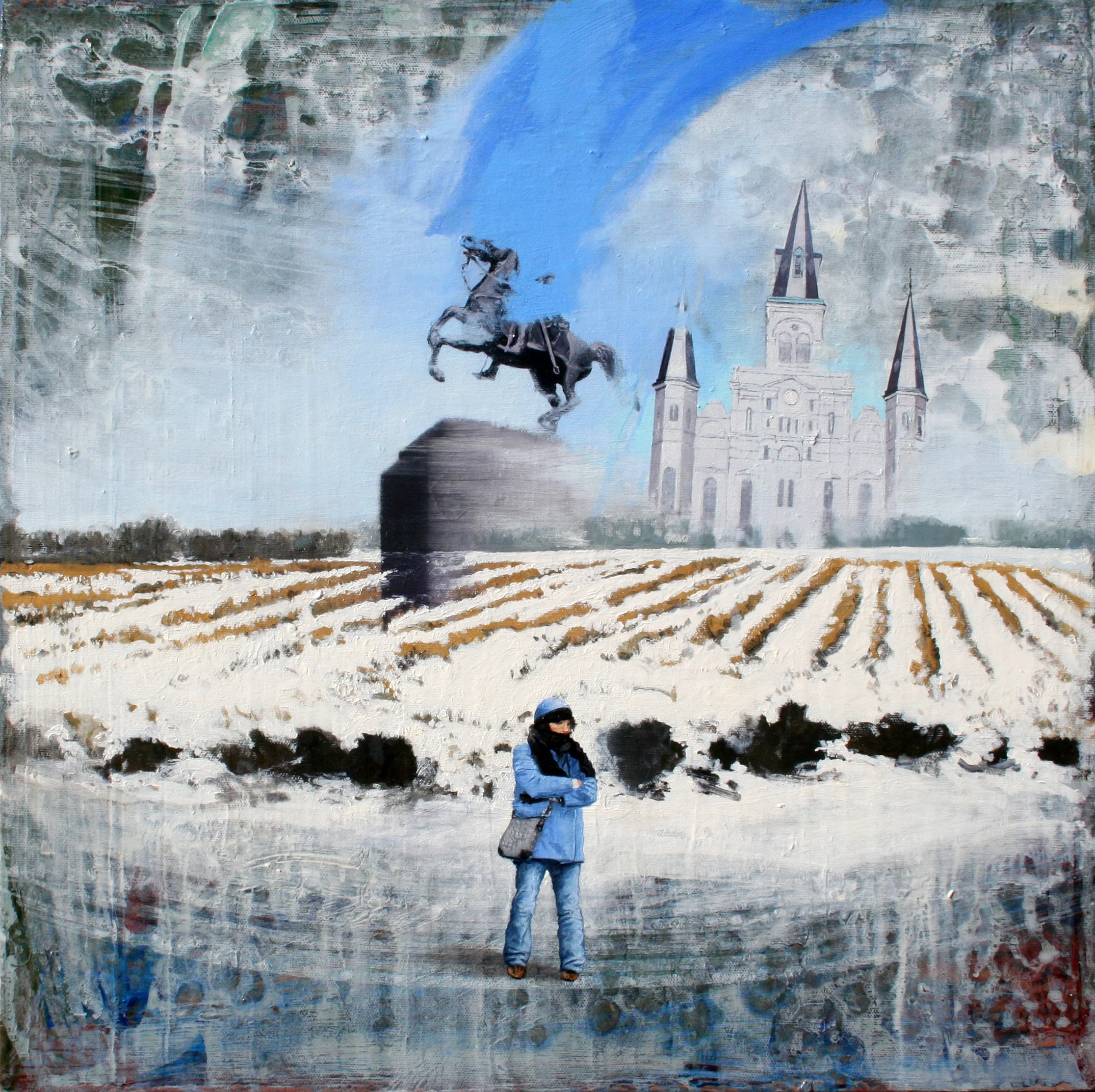  “Winterstate - Battle Field” oil on canvas, h 20” x w 20”, 2010 