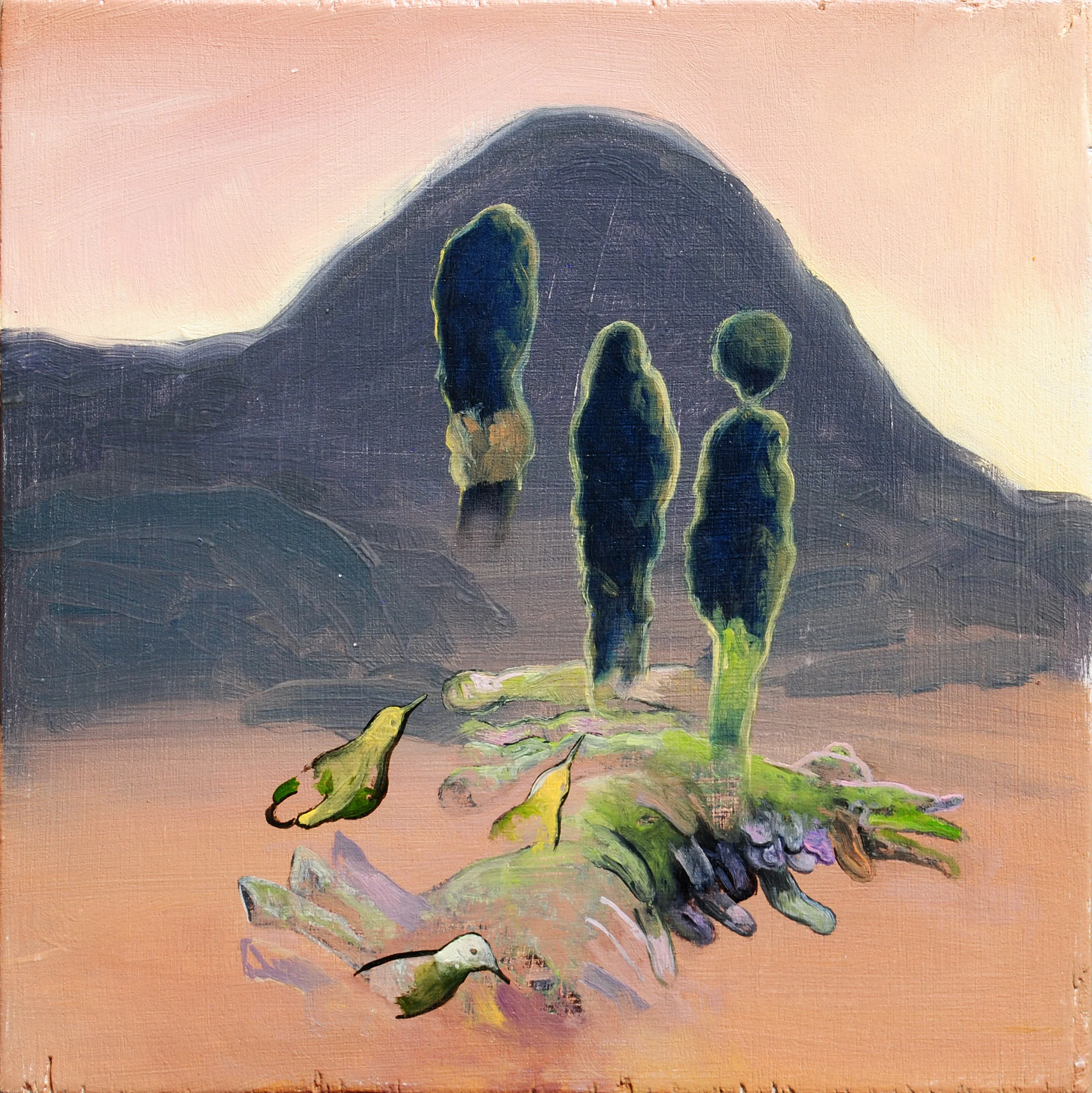  “Combustible 74”   oil on recycled wood, h 9” x w 9”, 2015 ©  David Nakabayashi - Artist  