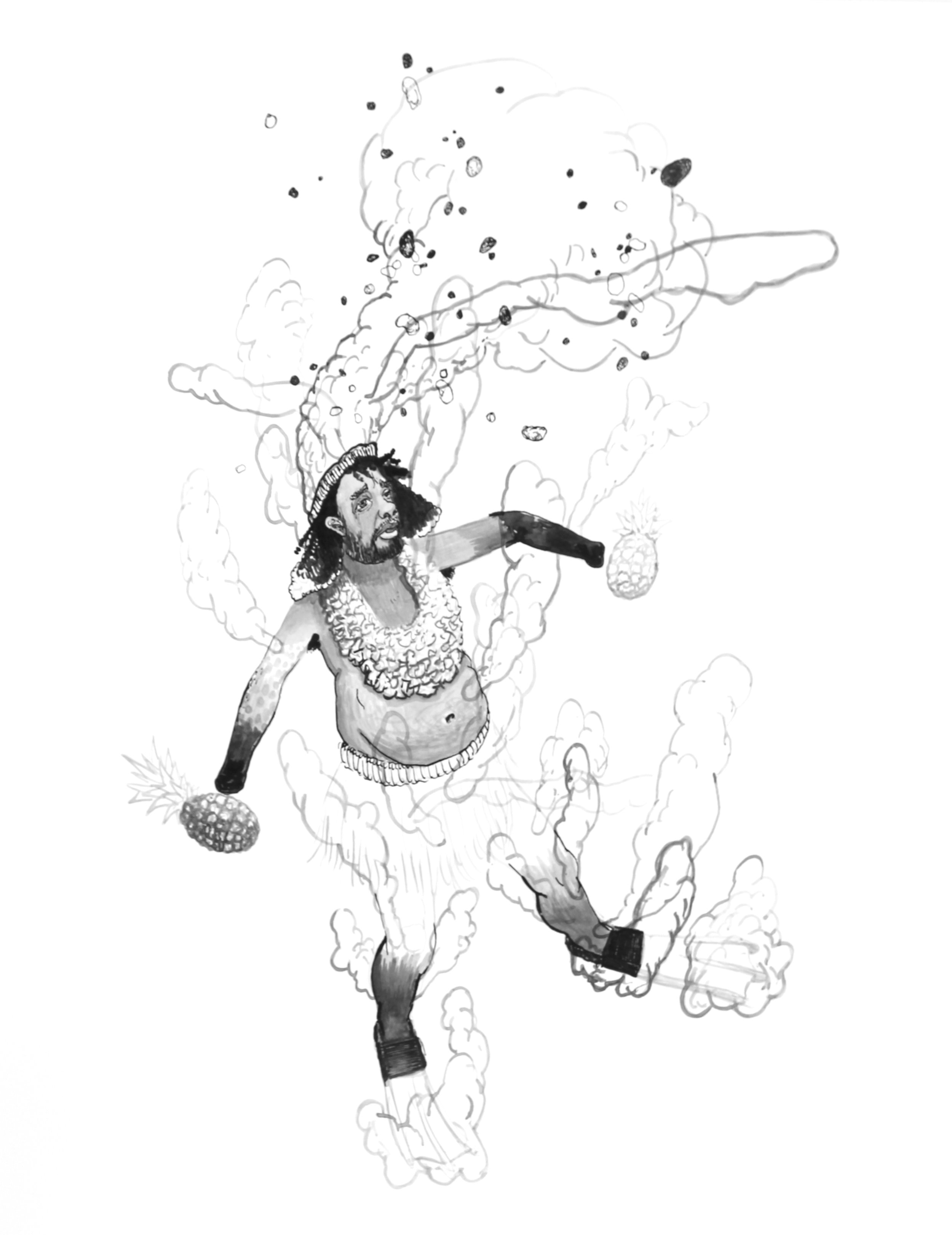  “Ho’okolonaio - 14” ink on paper, h 14” x w 11”, 2017 