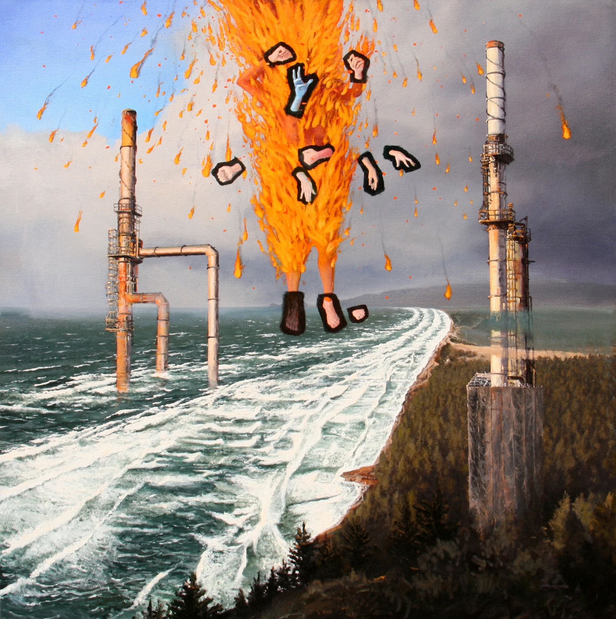  “Pele Makes Landfall” oil on canvas, h 36” x w 36”, 2014 