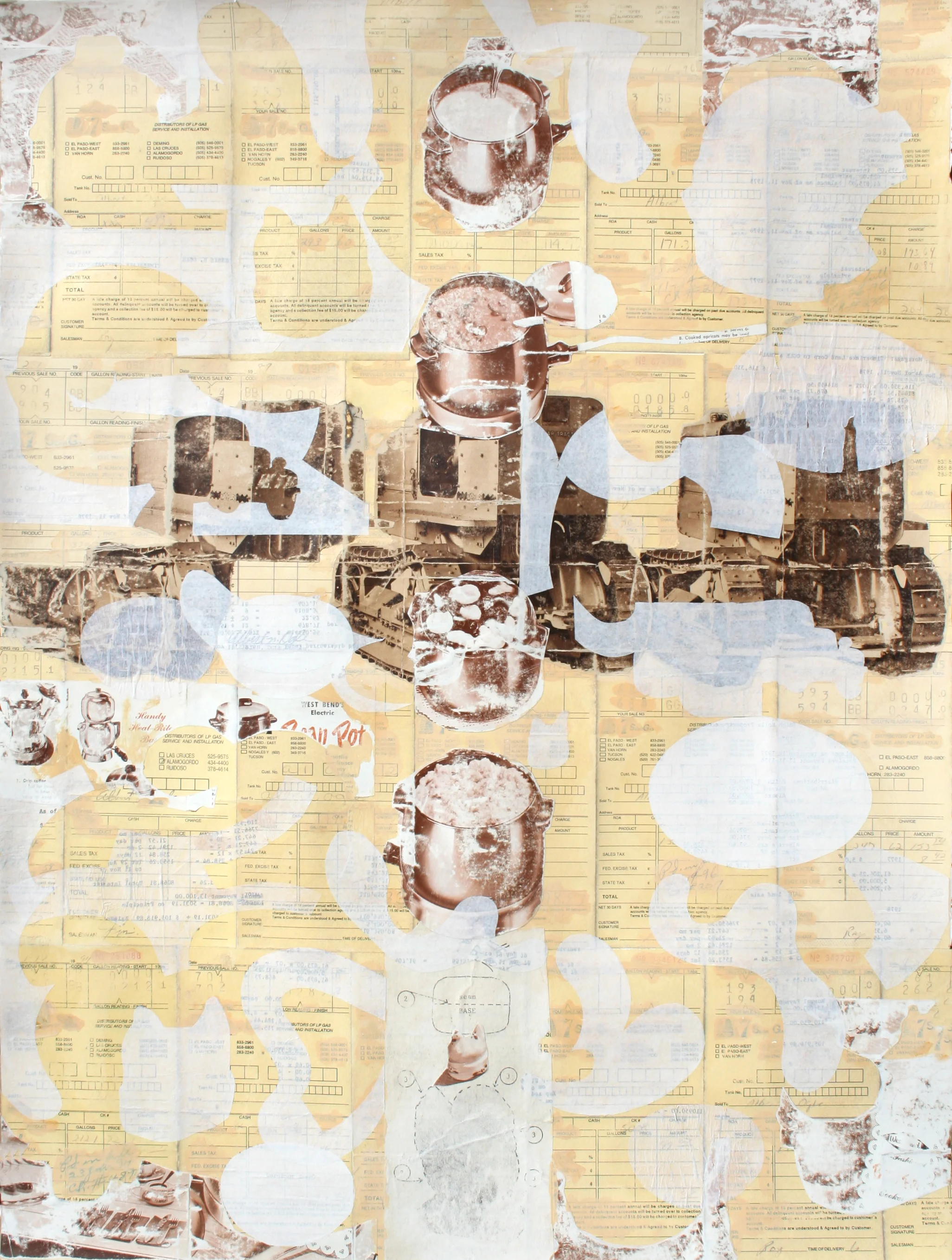 “Memento - Bean Pot” collage on paper, h 30” x w 22”, 2013 ©  David Nakabayashi - Artist  