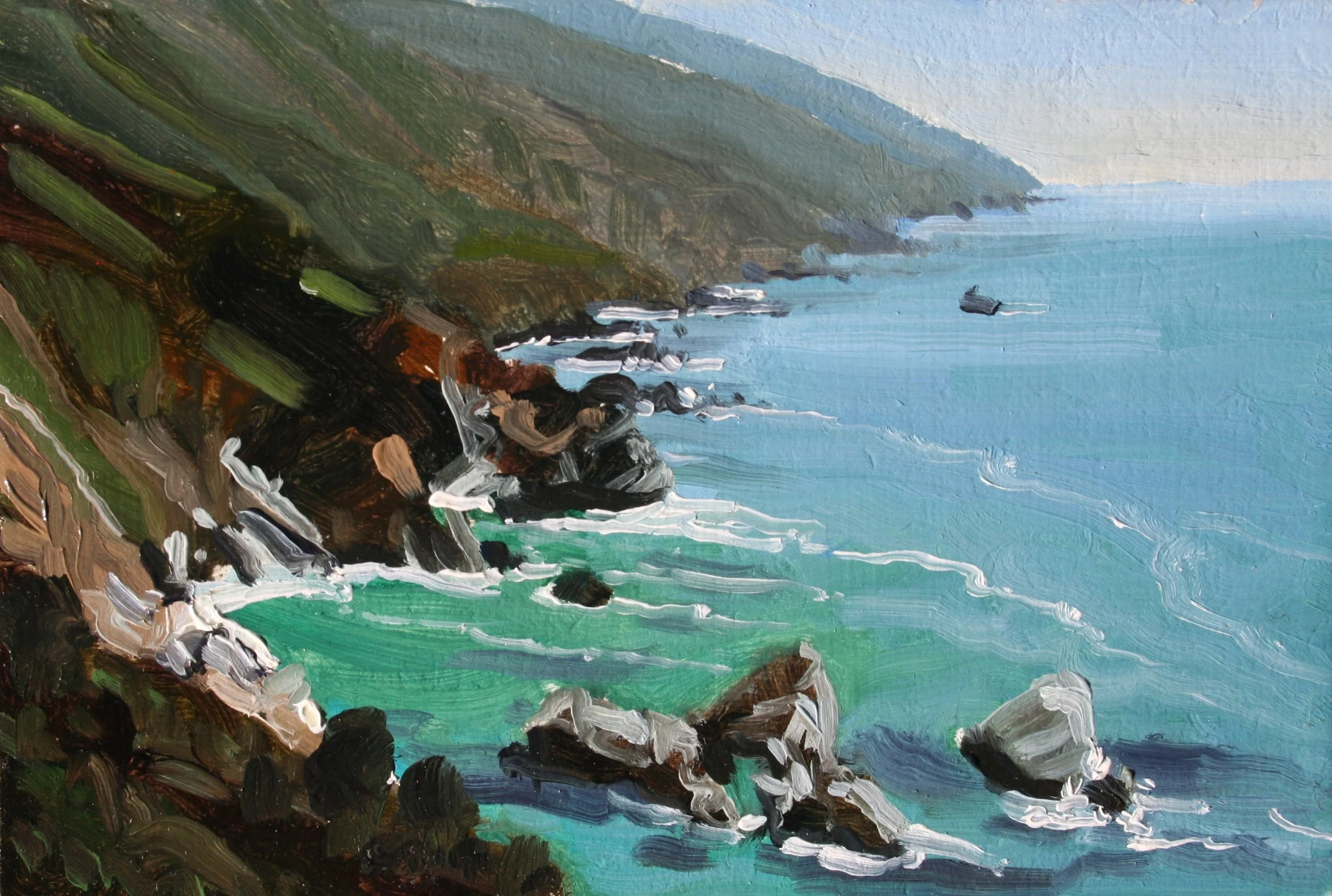  “Big Sur, California” oil on masonite, h 5” x w 7”, 2010 