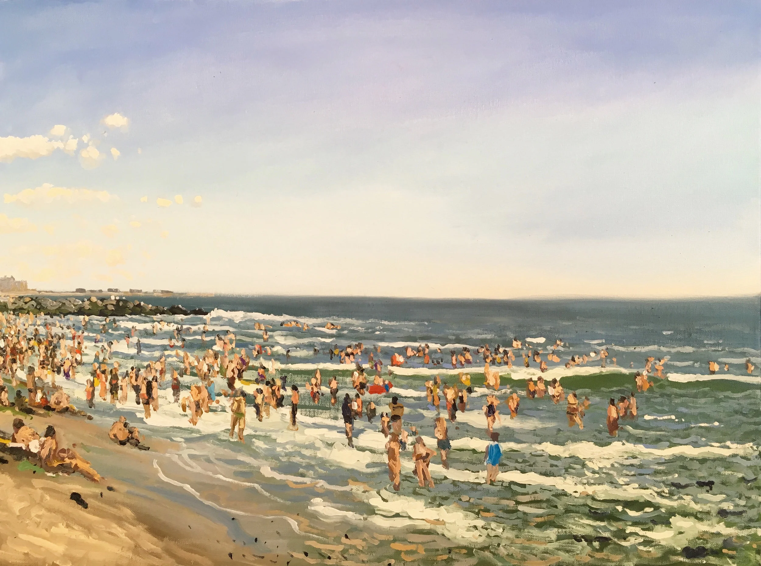  “Rockaway Beach, Queens” oil on canvas, h 18” x w 24”, 2019 