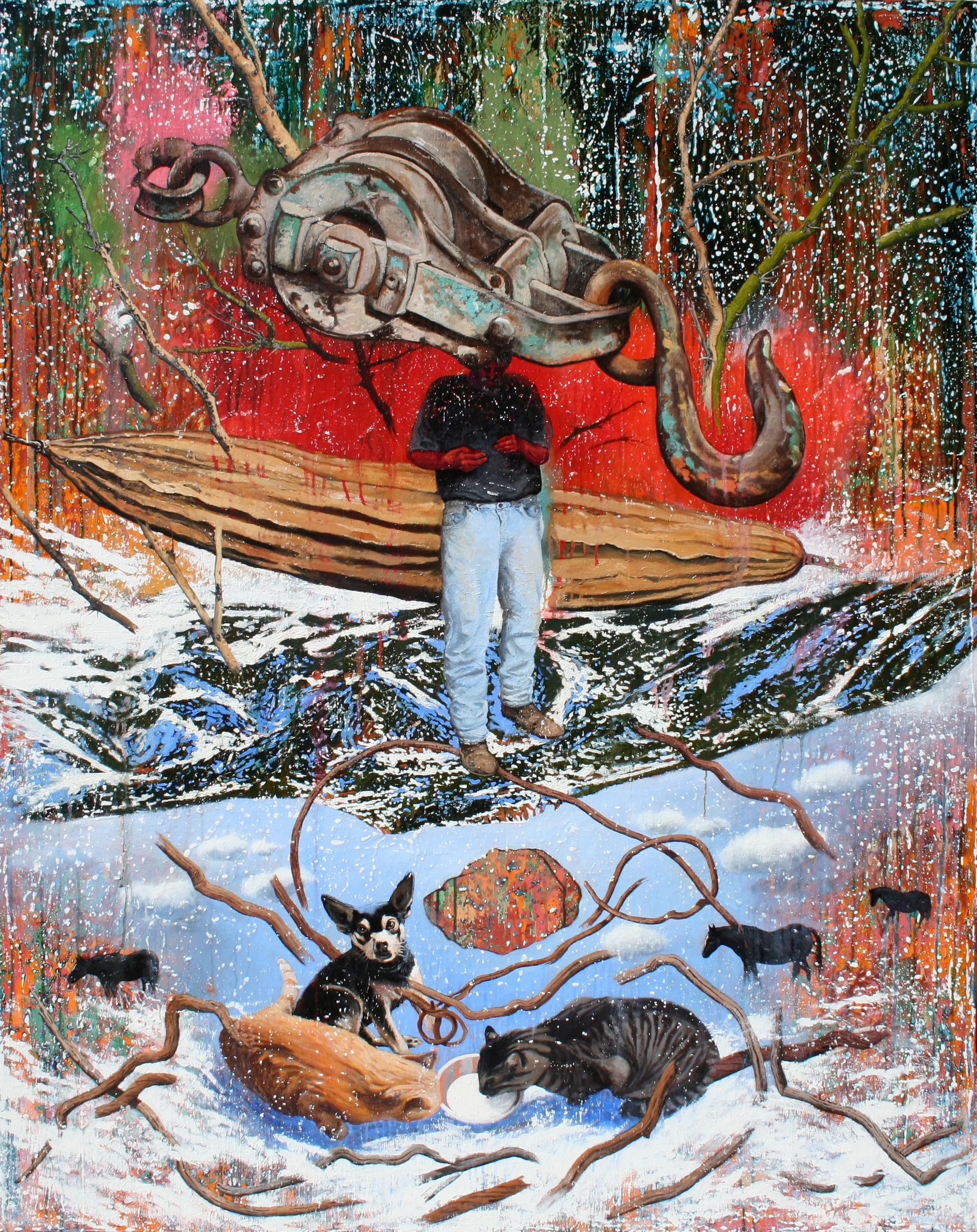  “Coyote Is Red”  oil on canvas, h 62” x w 52”, 2008 