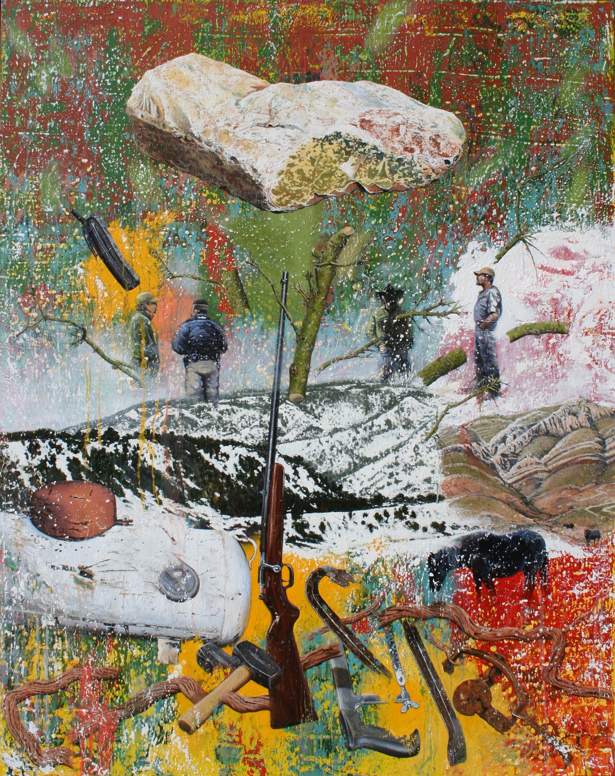  “The Paranoid and the Schizophrenic”  oil on canvas, h 62” x w 52”, 2008 