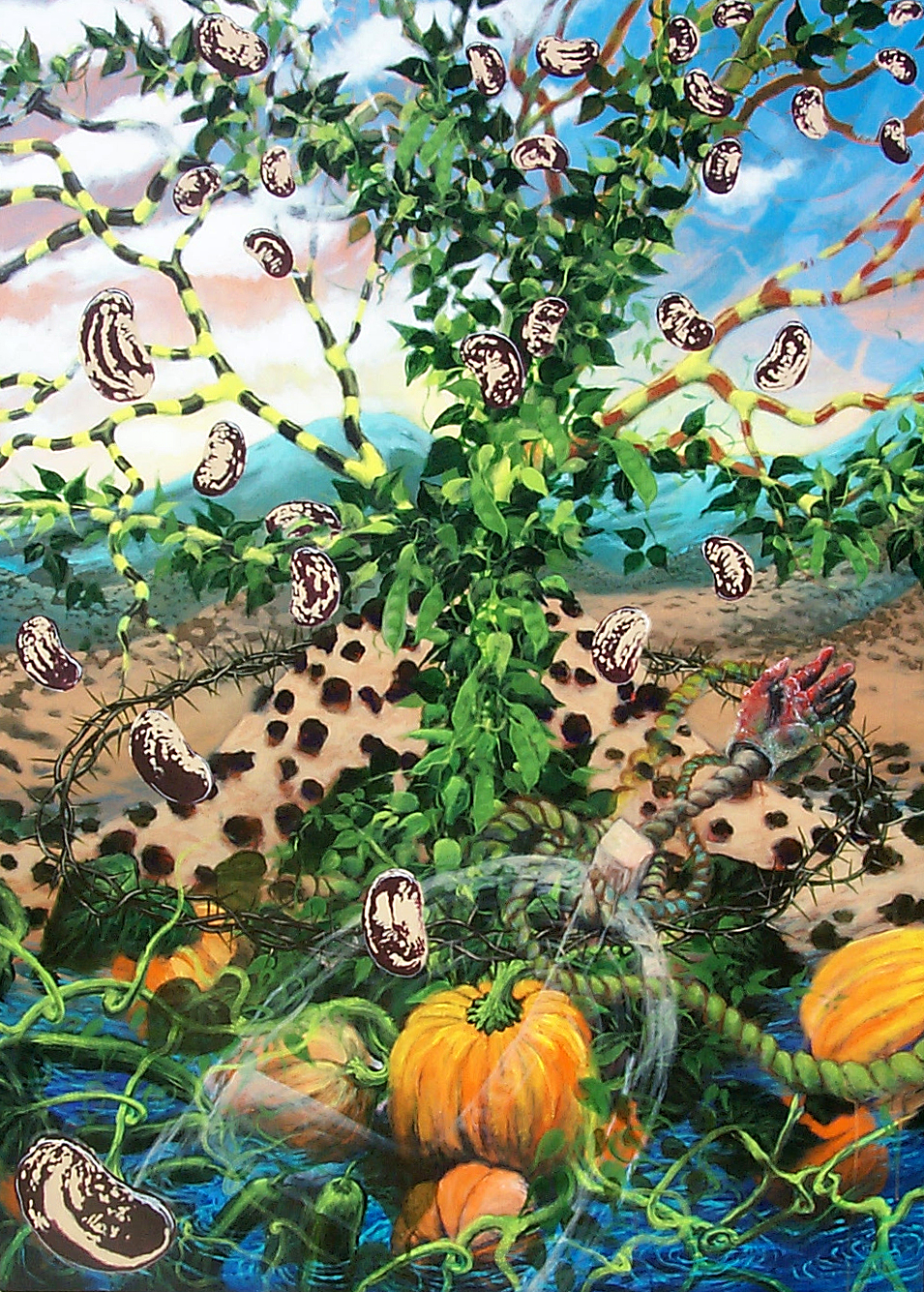  “Reflections on Gardening &amp; Armageddon” acrylic on canvas, h 72” x w 48”, 1998 