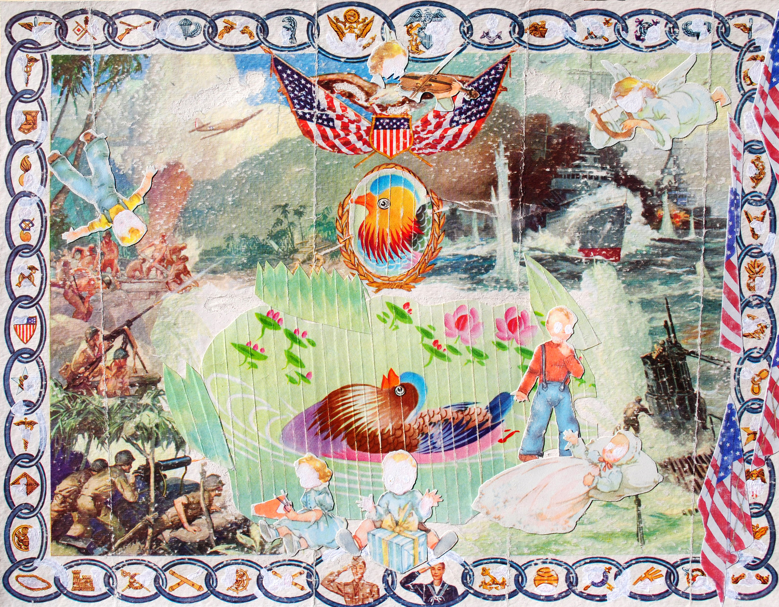  “Memento - Service Award” collage on paper, h 10.75” x w 13.5”, 2011 