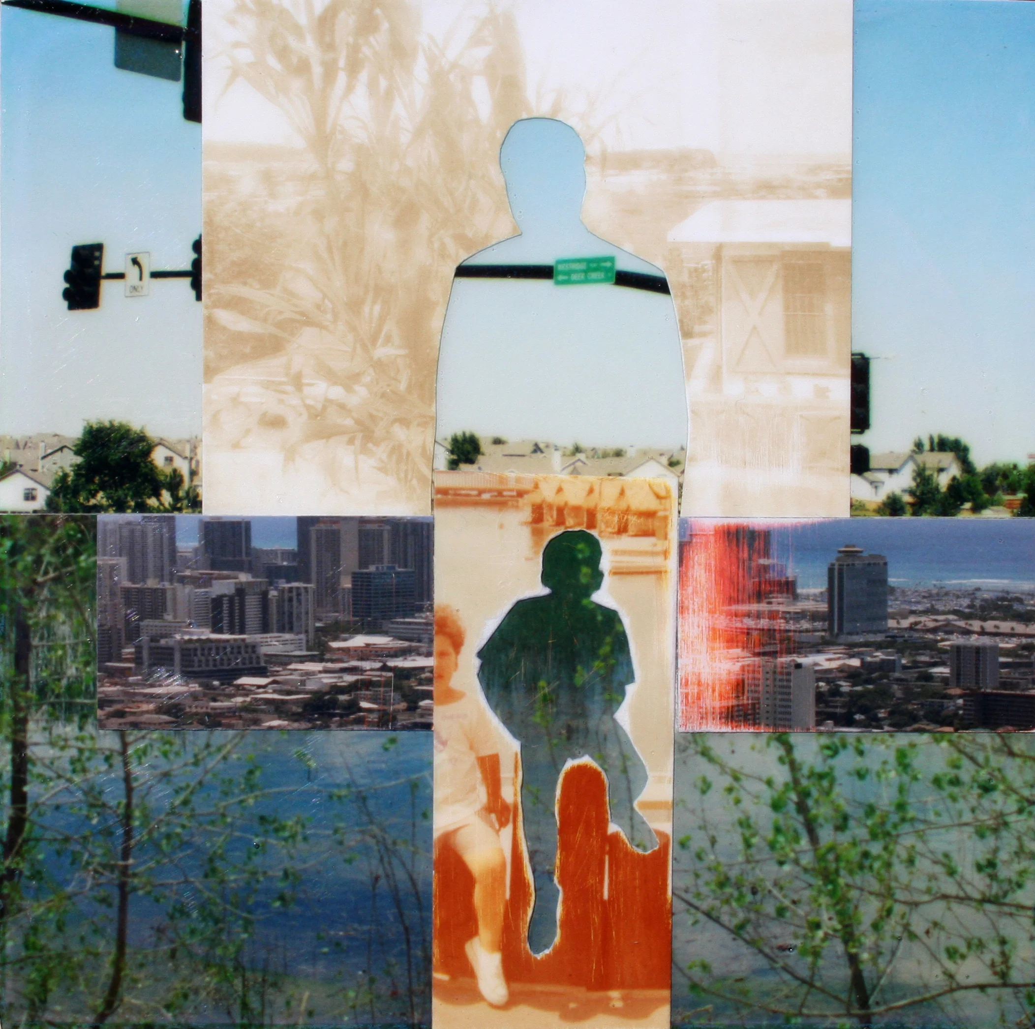  “Family Reunion - 01” collage on wood, h 4” x w 4”, 2010 