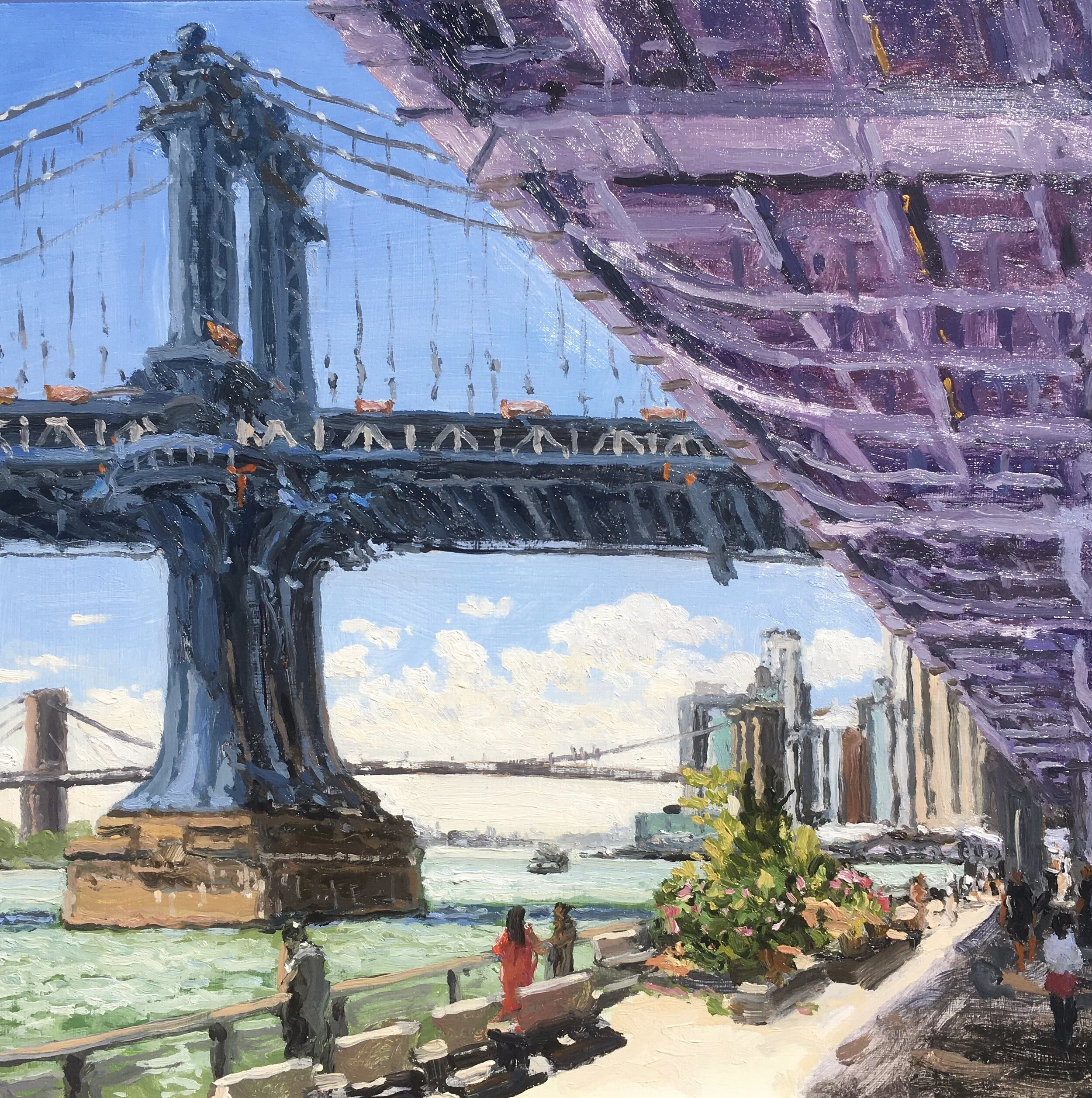  “Painting 9, Lower East Side, Manhattan” oil on wood, h 12” x w 12”, 2021 