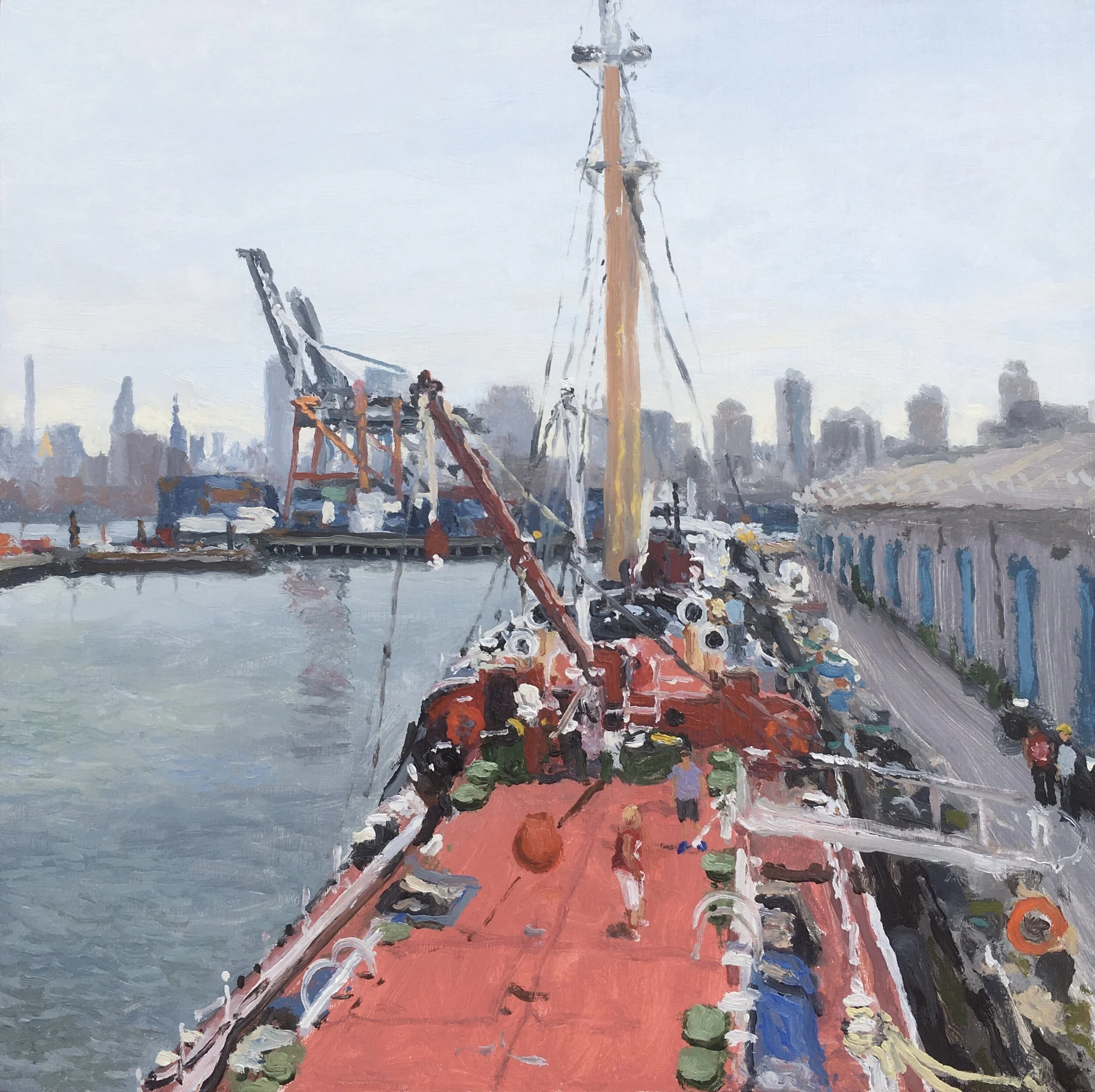  “Painting 11, Red Hook, Brooklyn” oil on wood, h 12” x w 12”, 2021 