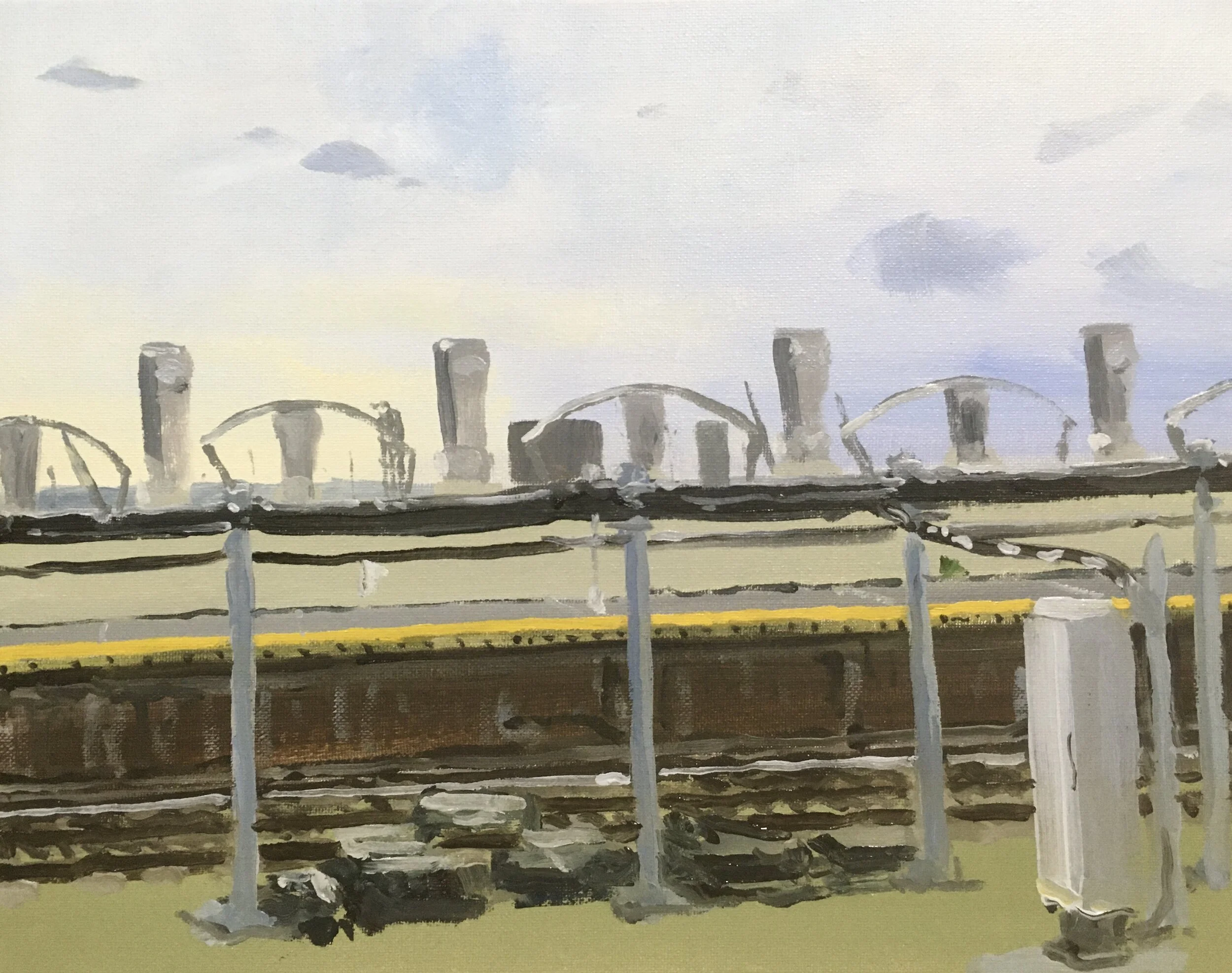  “Painting 14, Gowanus, Brooklyn” oil on canvas, h 11” x w 14”, 2021 