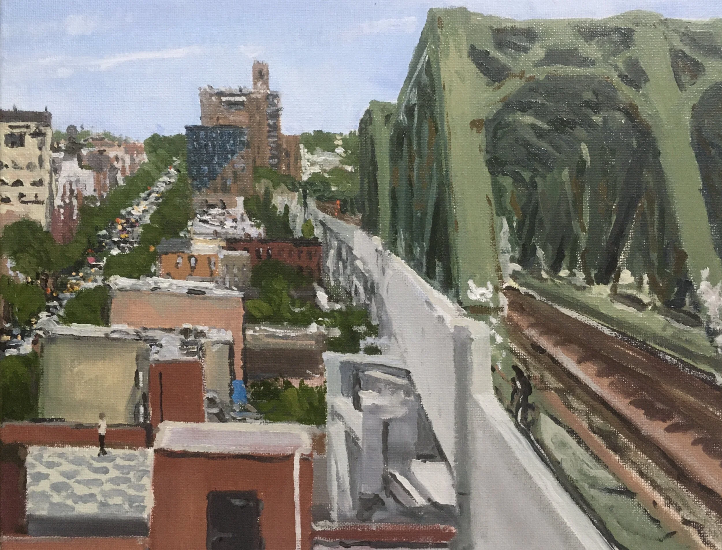  “Painting 13, Gowanus, Brooklyn” oil on canvas, h 11” x w 14”, 2021 