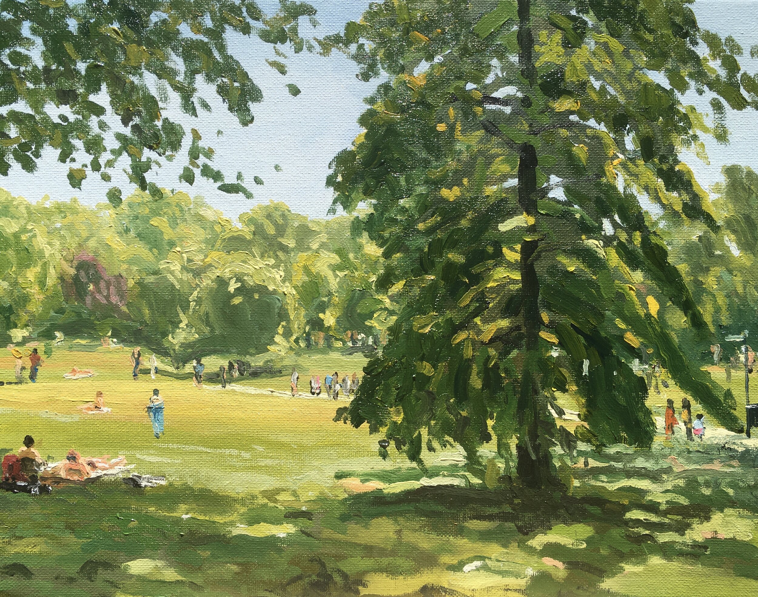  “Painting 16, Prospect Park, Brooklyn” oil on canvas, h 11” x w 14”, 2021 
