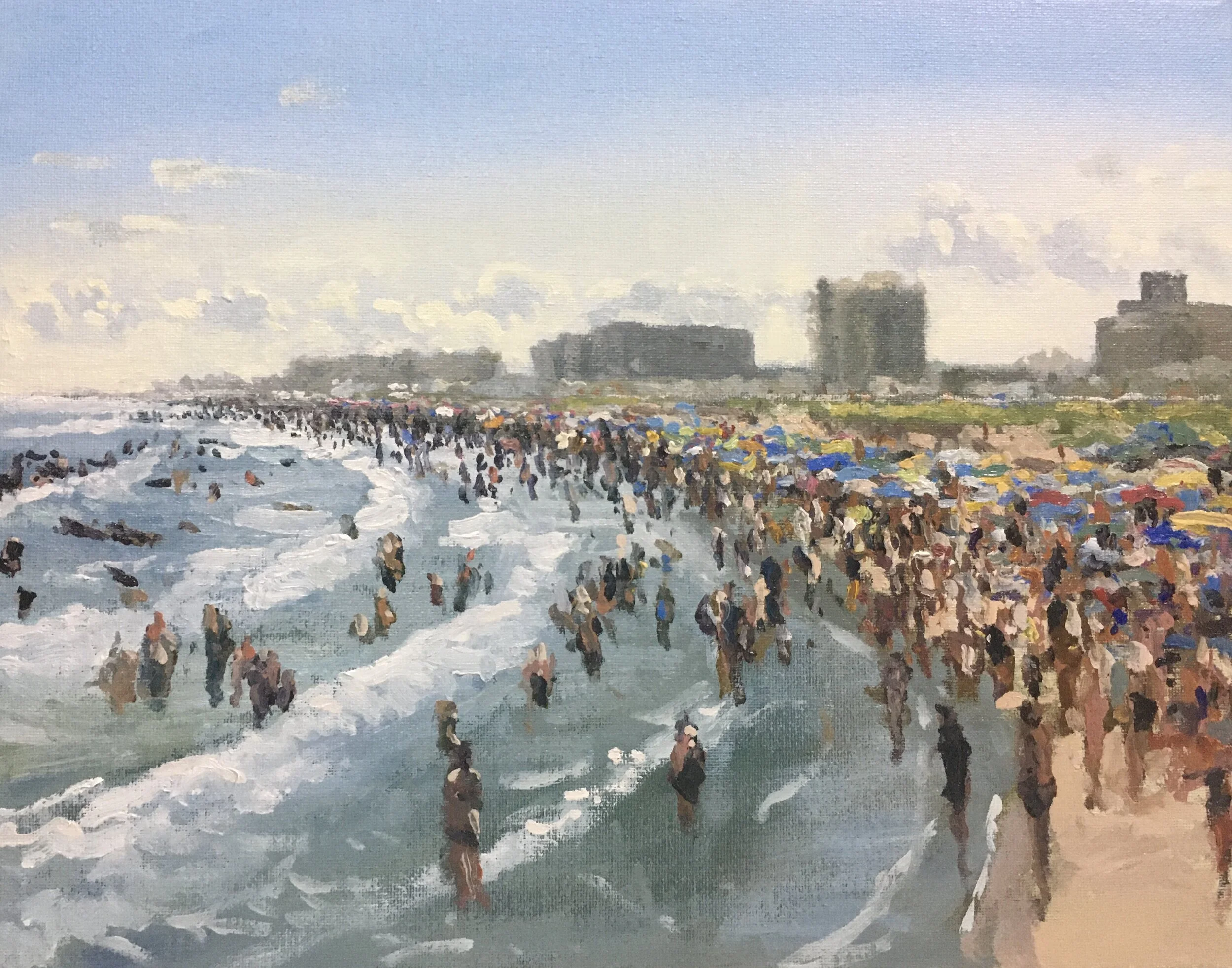  “Painting 17, Rockaway Beach, Queens” oil on canvas, h 11” x w 14”, 2021 