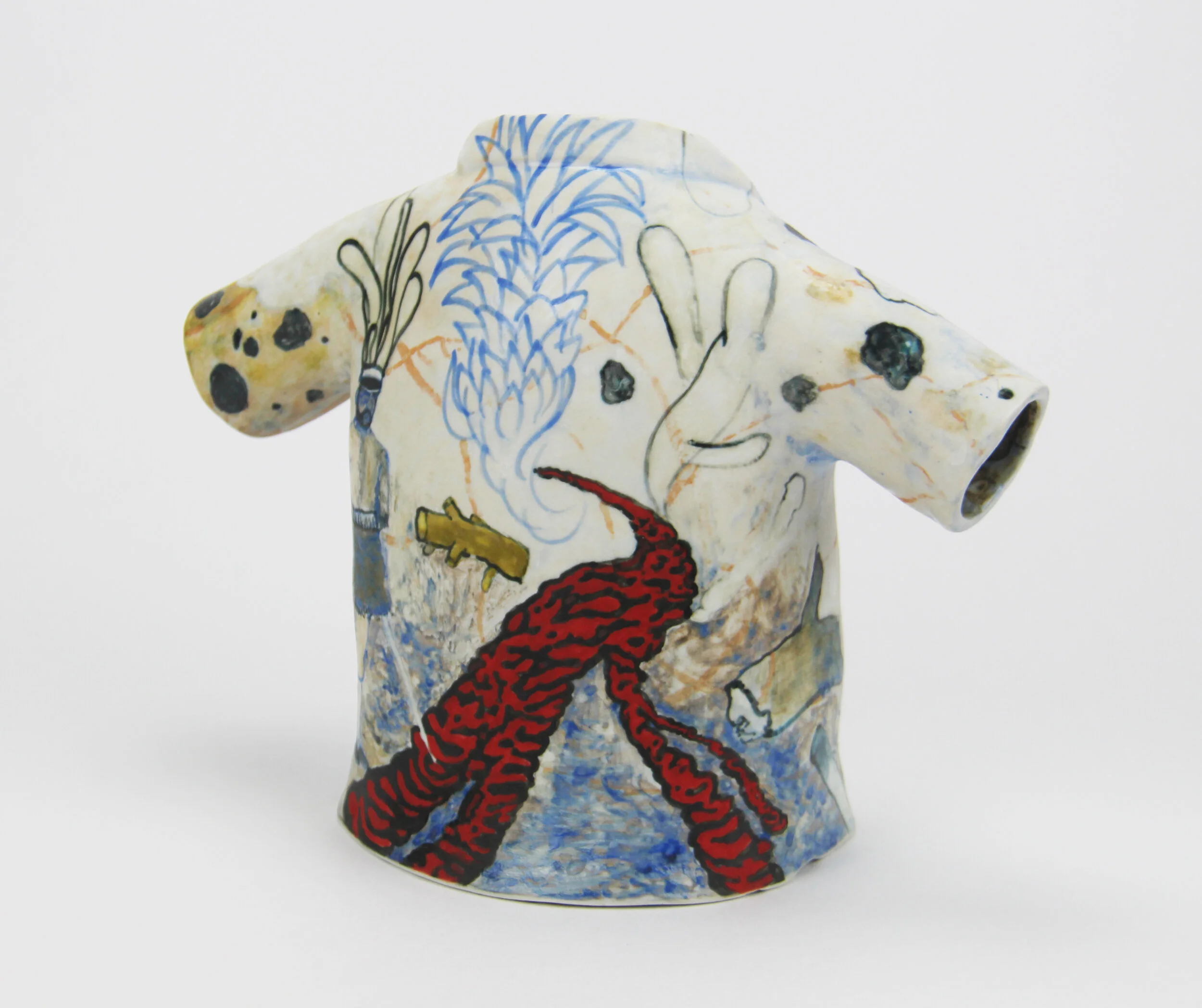  “Aloha Shirt - 1” (back) slip cast porcelain, 2019 