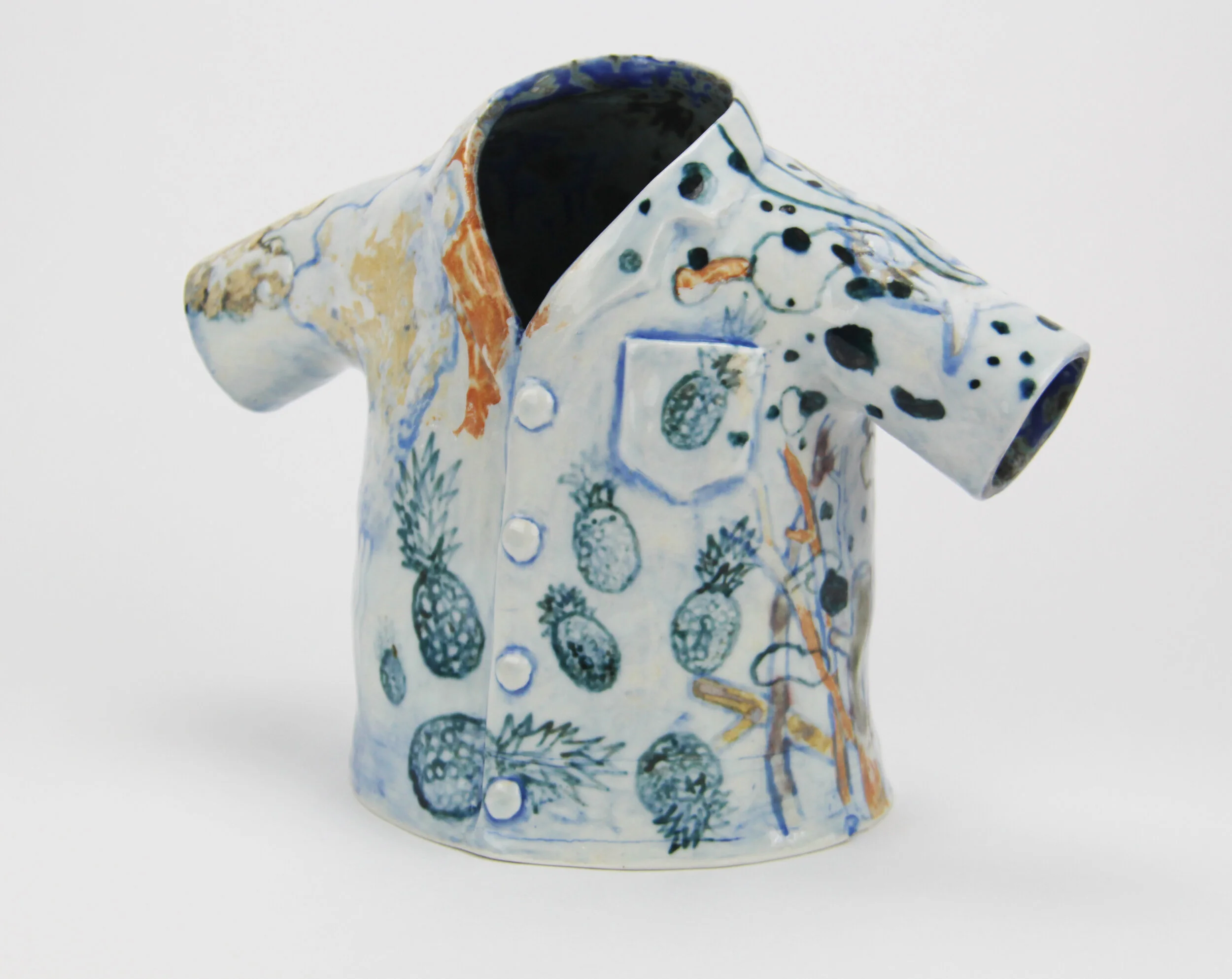  “Aloha Shirt - 2” (front) slip cast porcelain, 2019 