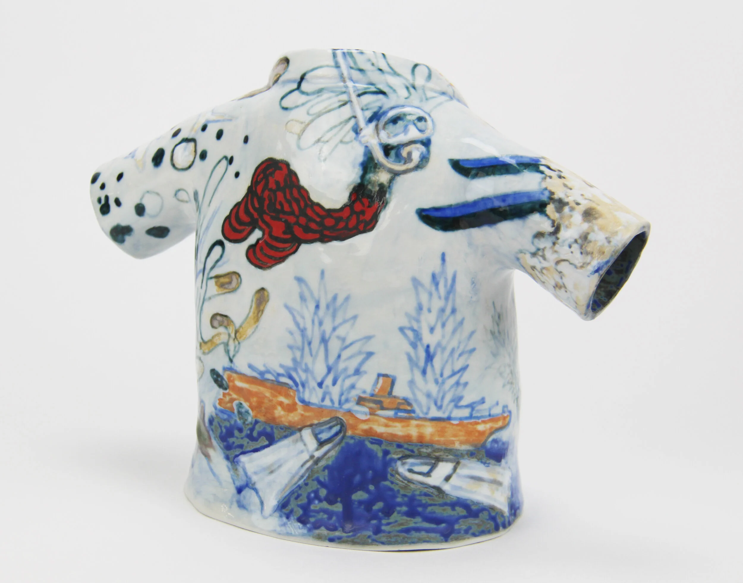  “Aloha Shirt - 2” (back) slip cast porcelain, 2019 