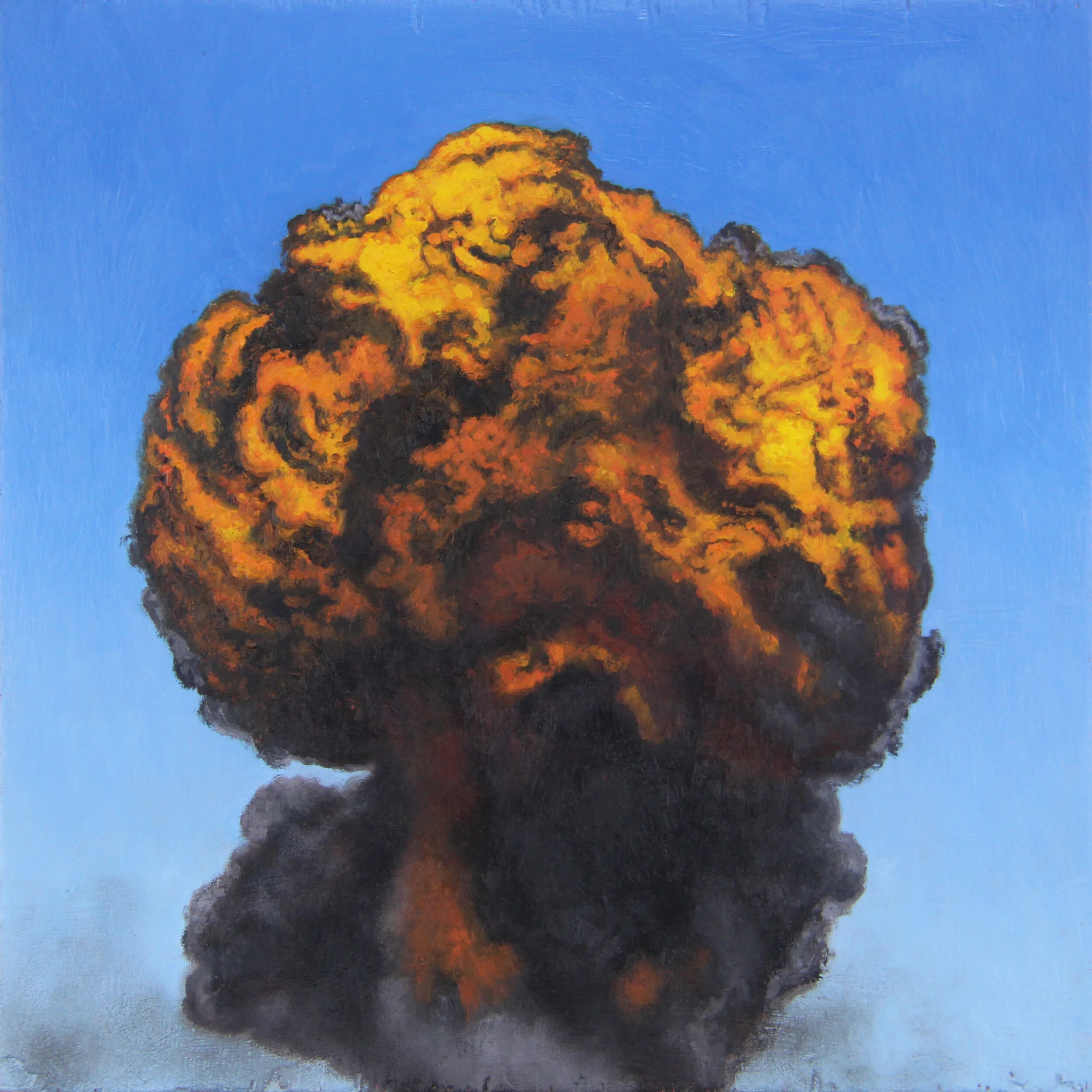  “Airstrike - 39” oil on recycled wood, h 8” x w 8”, 2020 