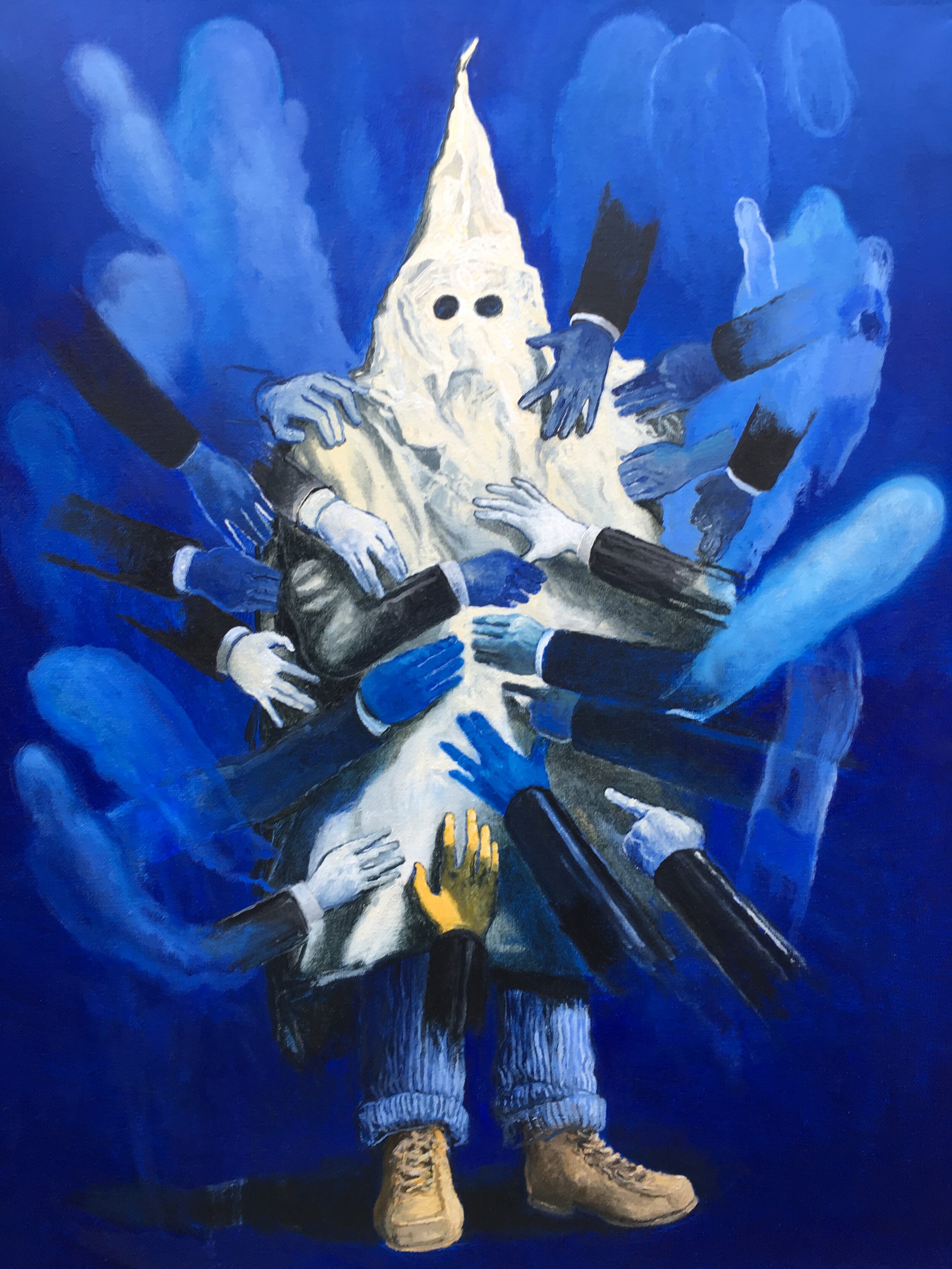  “My Grandpa Was In The Ku Klux Klan” oil on canvas, h 20” x w 16”, 2018 