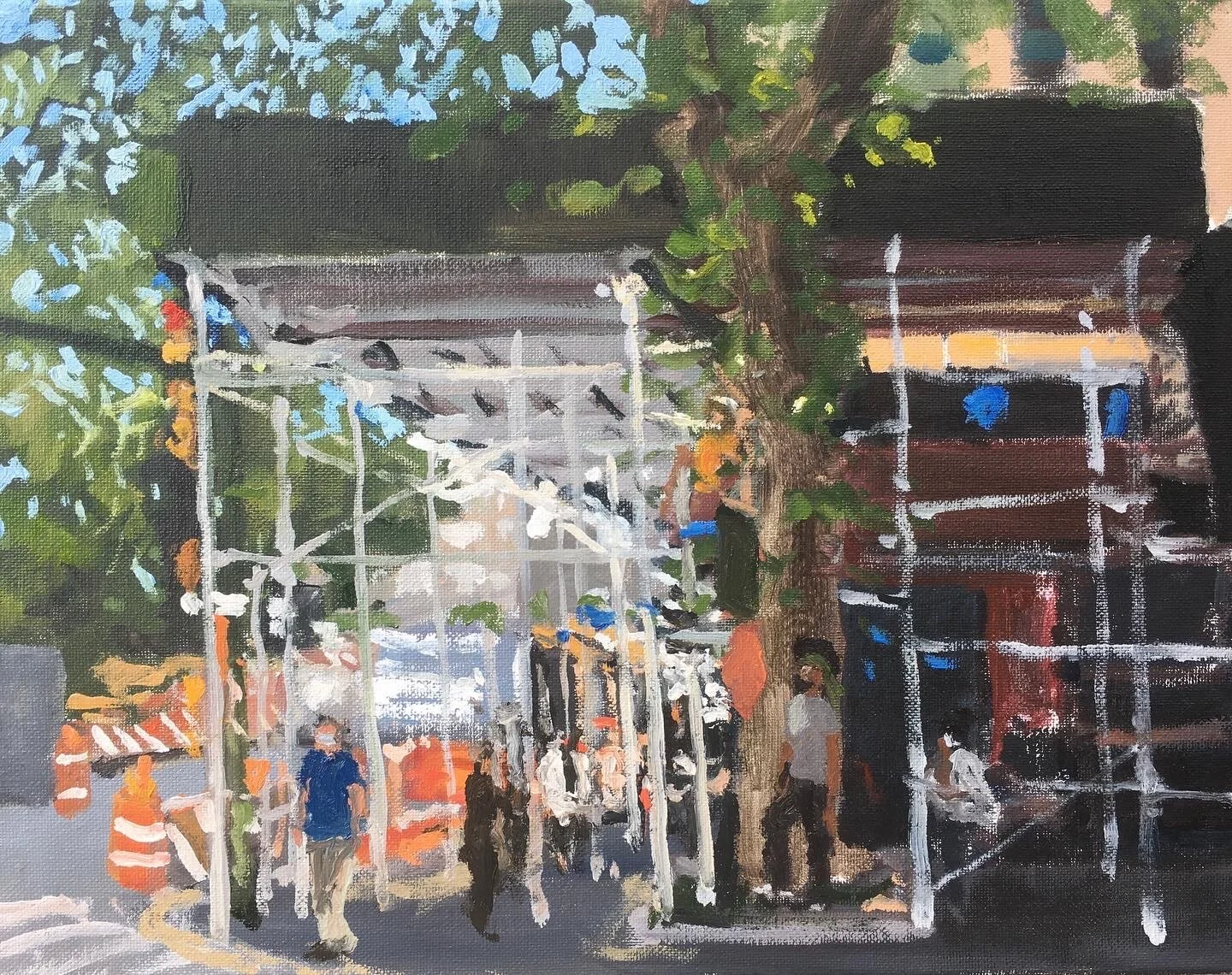  “Painting 38, Prospect Lefferts Gardens, Brooklyn” oil on canvas, h 11” x w 14”, 2021  Painting Brooklyn Project  