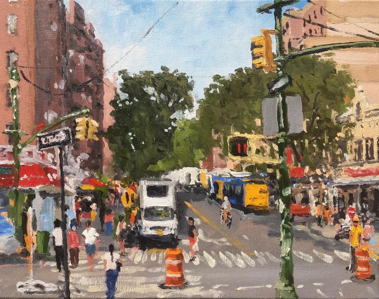  “Painting 37, Prospect Lefferts Gardens, Brooklyn” oil on canvas, h 11” x w 14”, 2021  Painting Brooklyn Project  