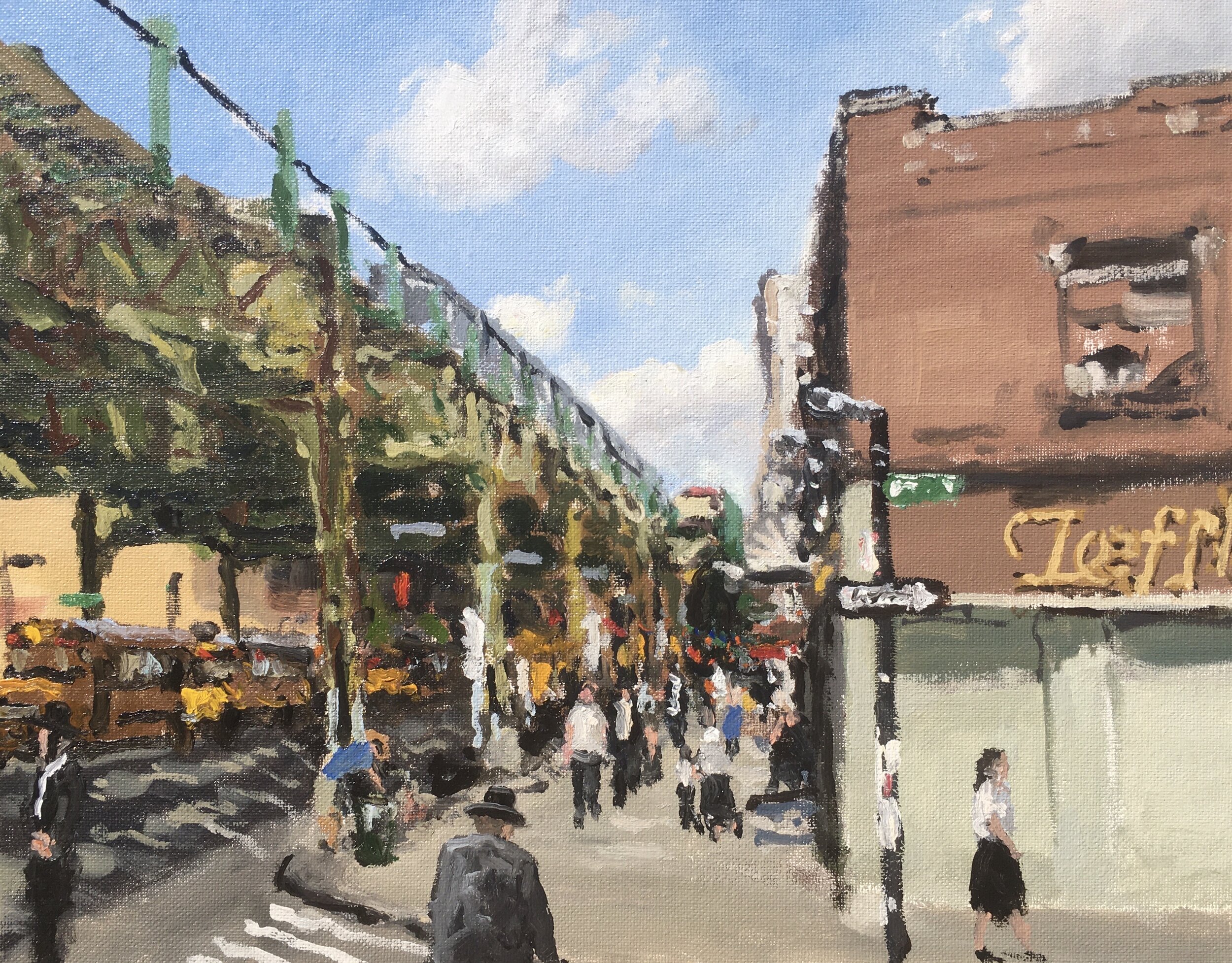  “Painting 39, Borough Park, Brooklyn” oil on canvas, h 11” x w 14”, 2021  Painting Brooklyn Project  