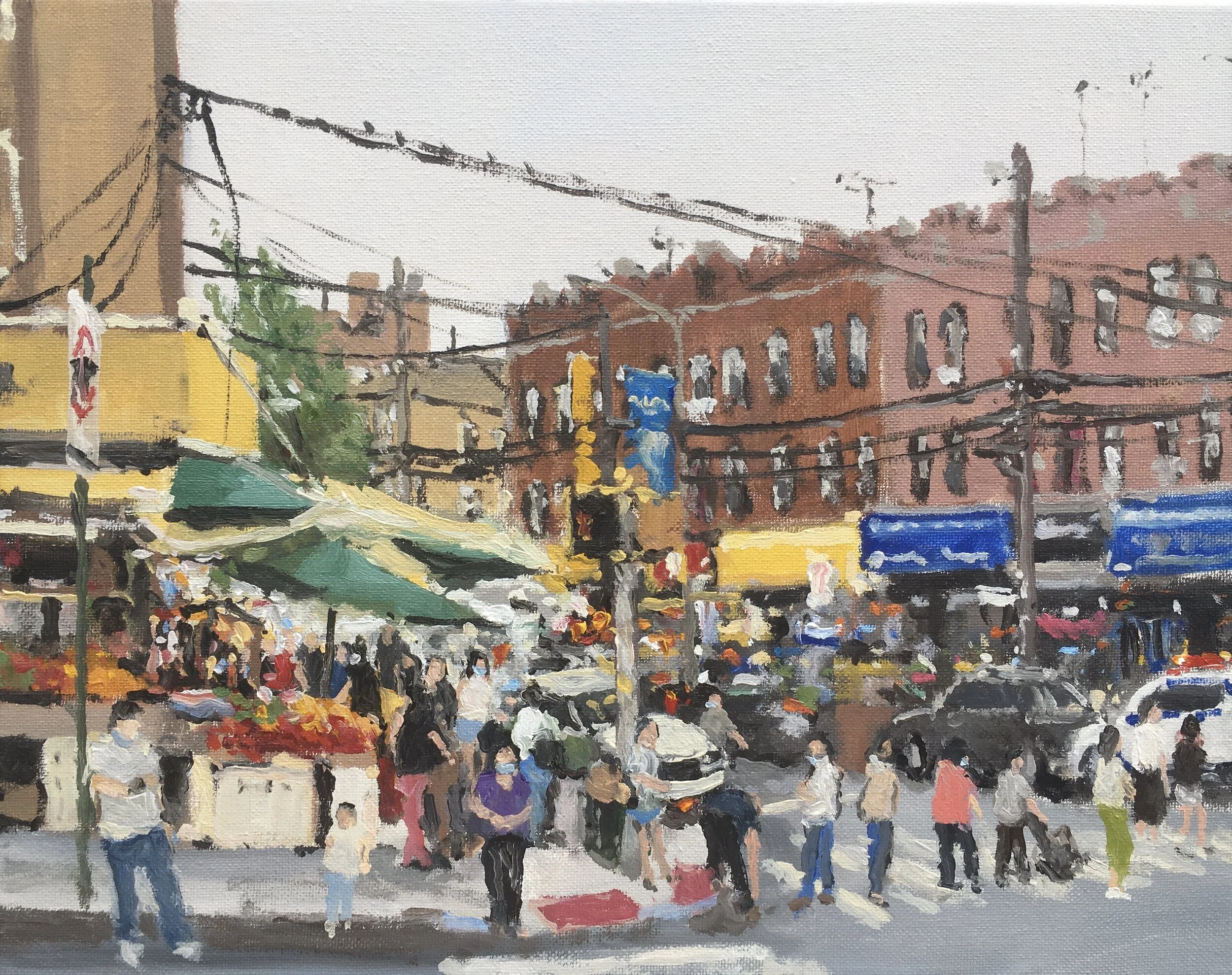  “Painting 41, China Town, Brooklyn” oil on canvas, h 11” x w 14”, 2021  Painting Brooklyn Project  