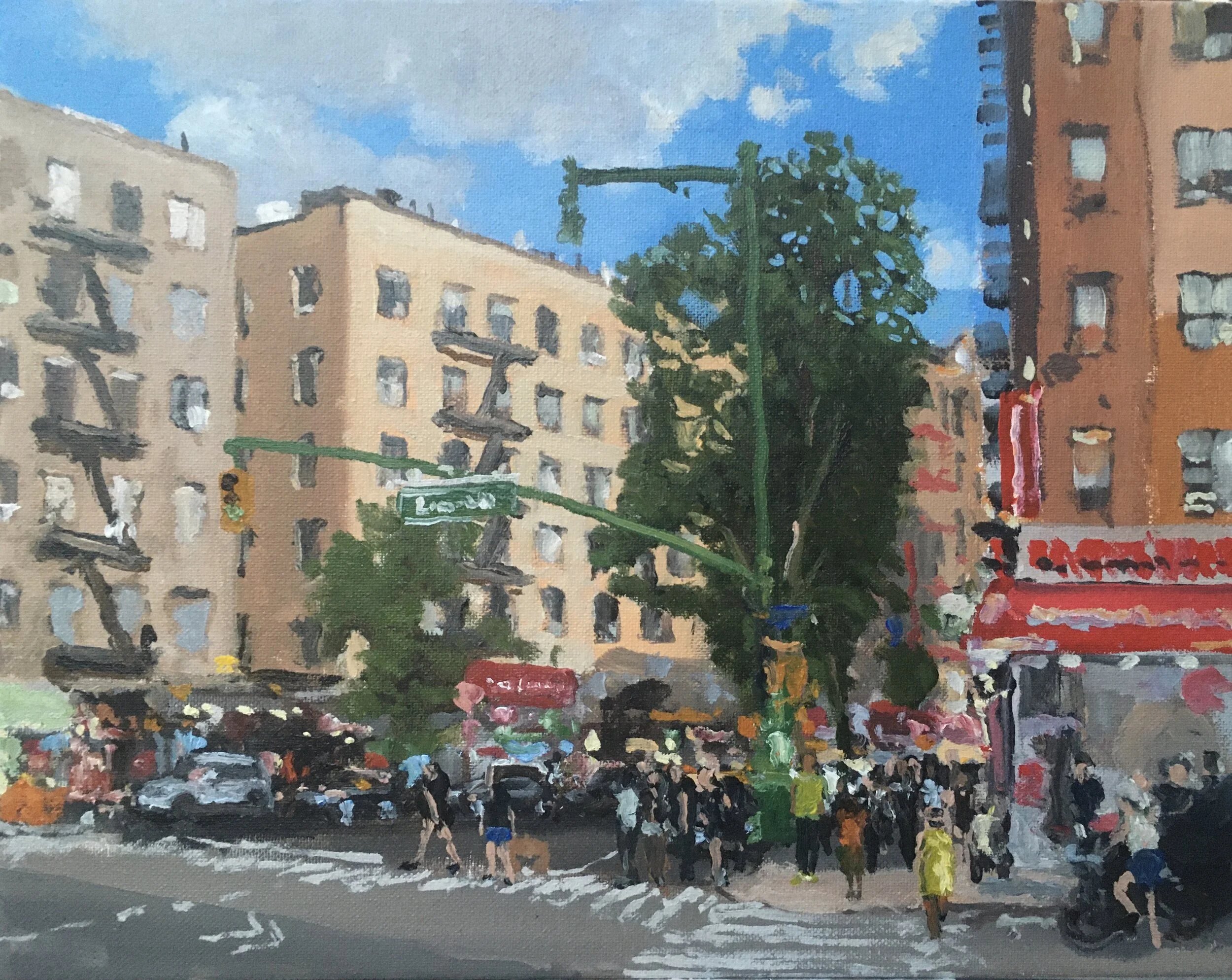  “Painting 43, Prospect Lefferts Gardens, Brooklyn” oil on canvas, h 11” x w 14”, 2021  Painting Brooklyn Project  