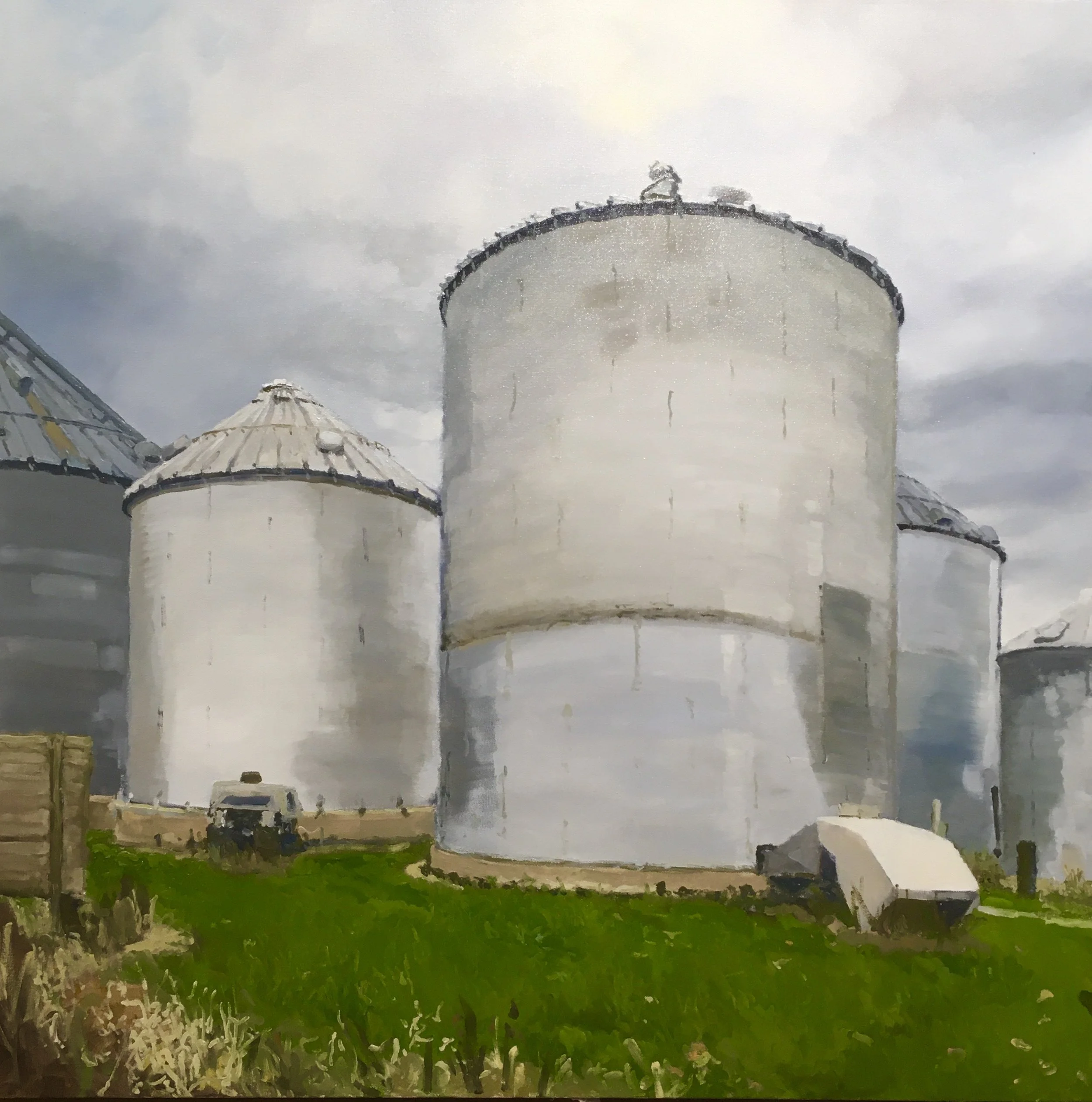  “Painting 63, Michigan-2021-11” Storage Bins - Three Oaks, MI oil on canvas, h 36” x w 36”, 2021 