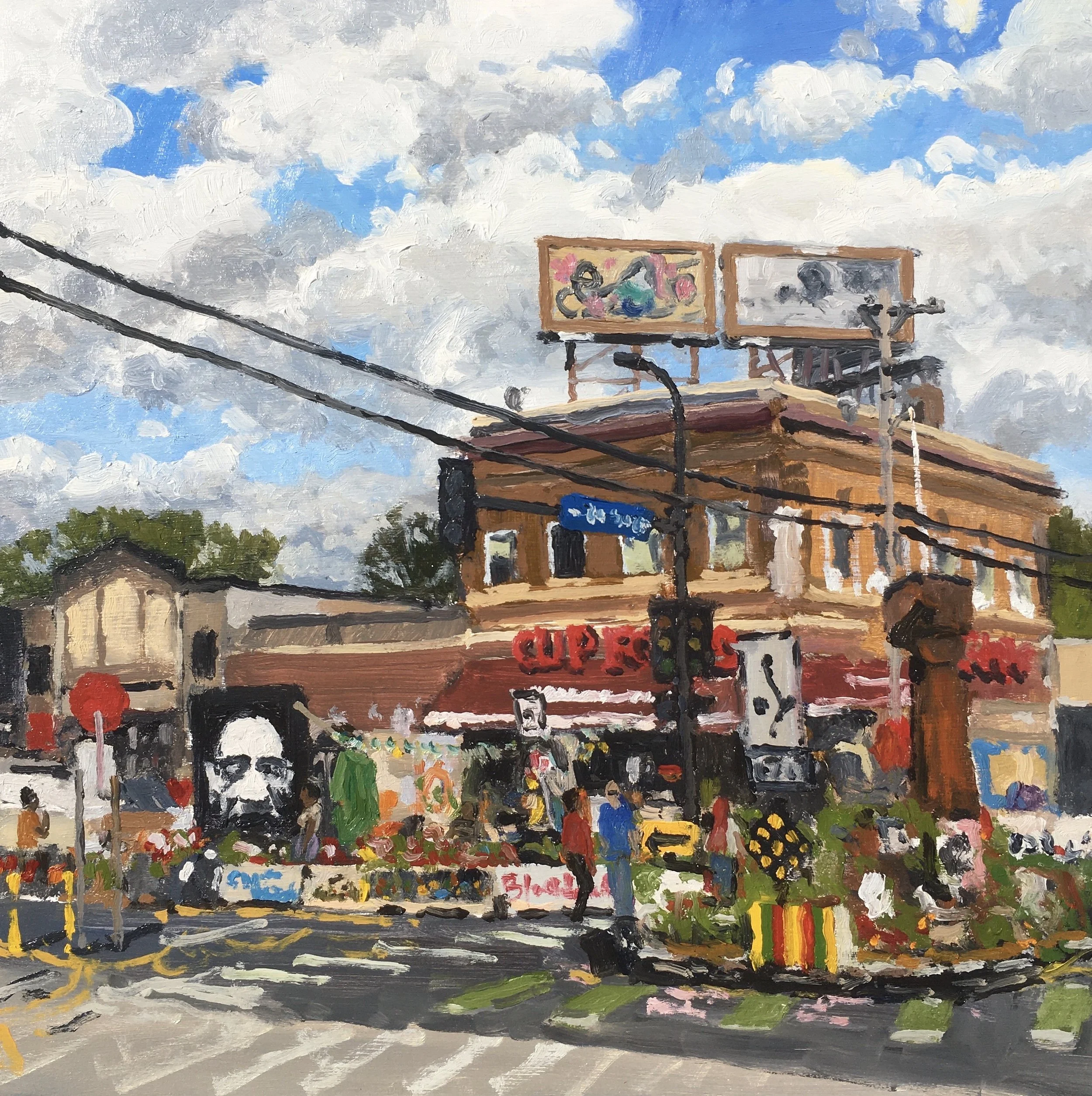  “Painting 77, Minneapolis, MN” Monument - George Floyd Plaza oil on wood, h 12” x w 12”, 2021 