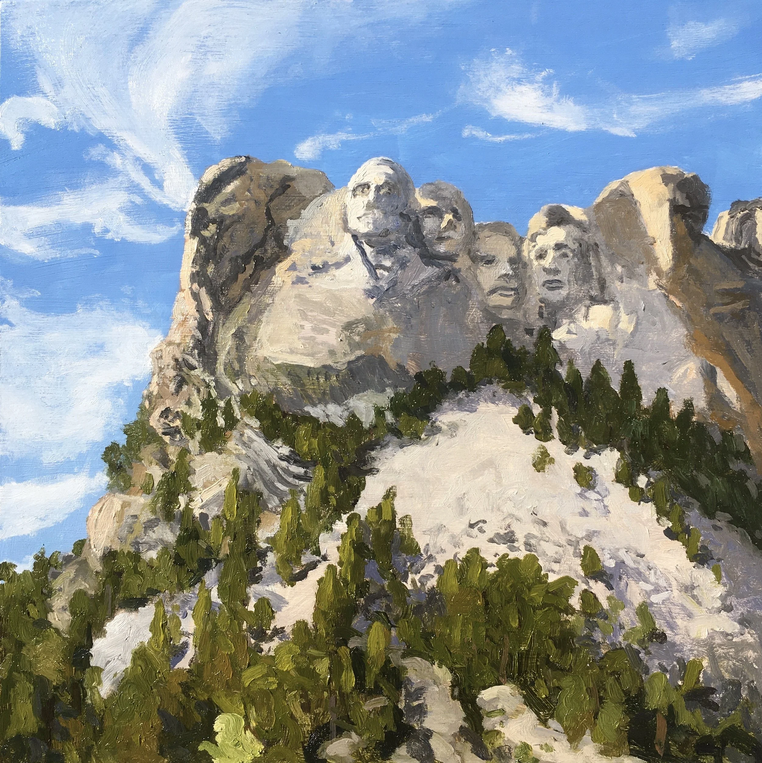  “Painting 78, Rapid City, SD” Monument - Mount Rushmore oil on wood, h 12” x w 12”, 2021 