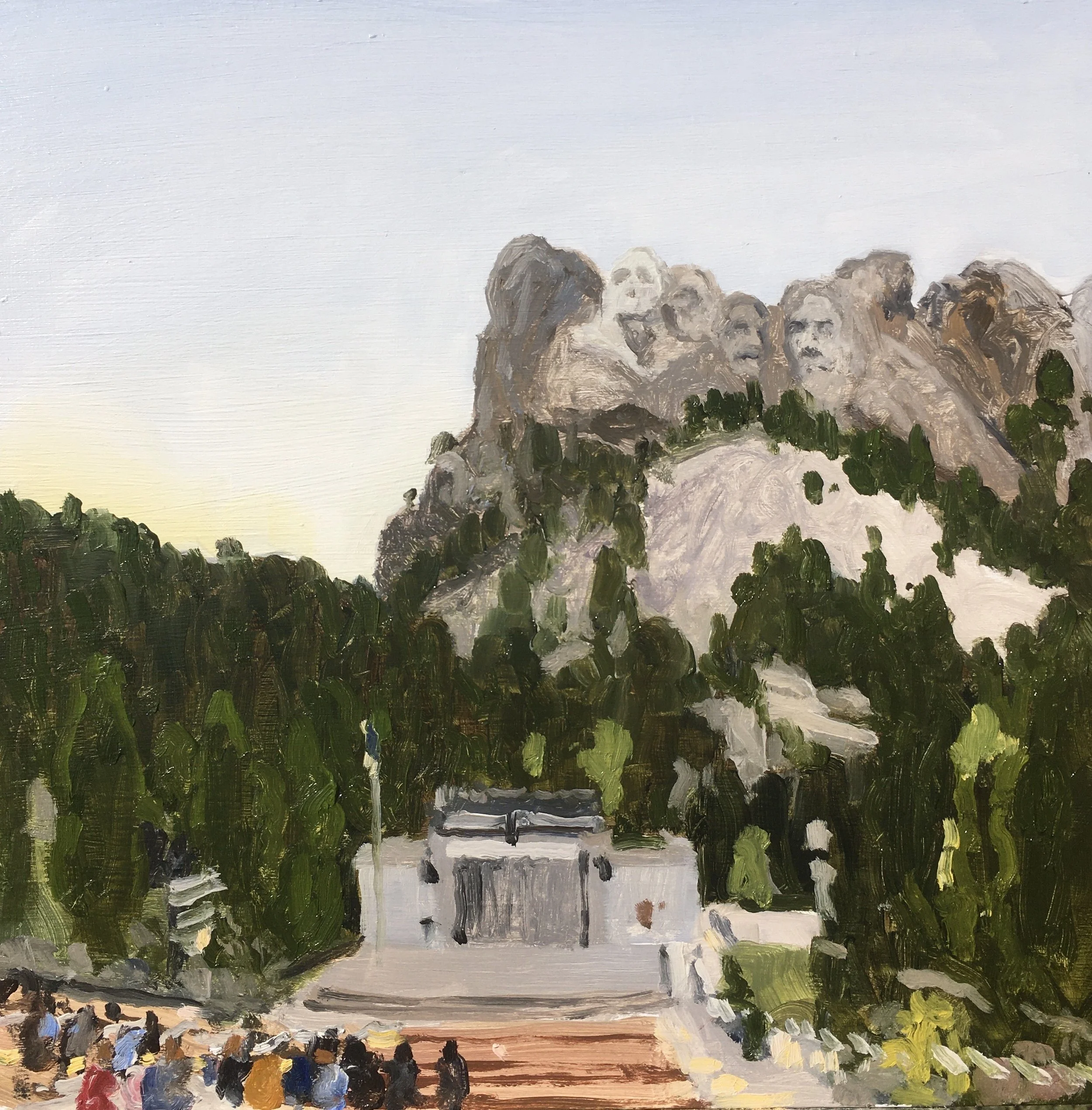  “Painting 79, Rapid City, SD” Mount Rushmore oil on wood, h 12” x w 12”, 2021 