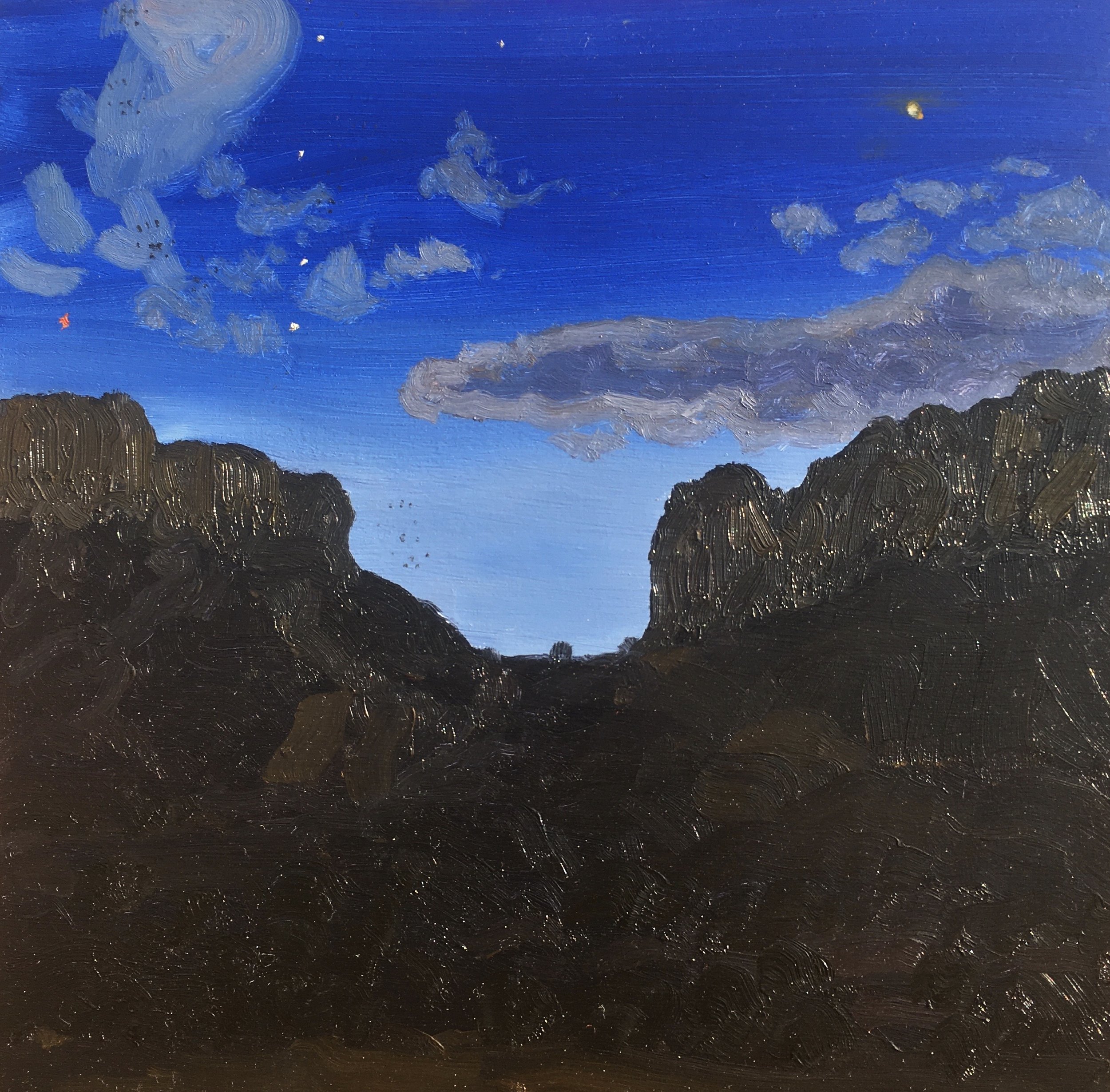  “Painting 88, Utah-2021-08” Circle Cliffs - GSENM, UT - Nocturne oil on wood, h 8” x w 8”, 2021 