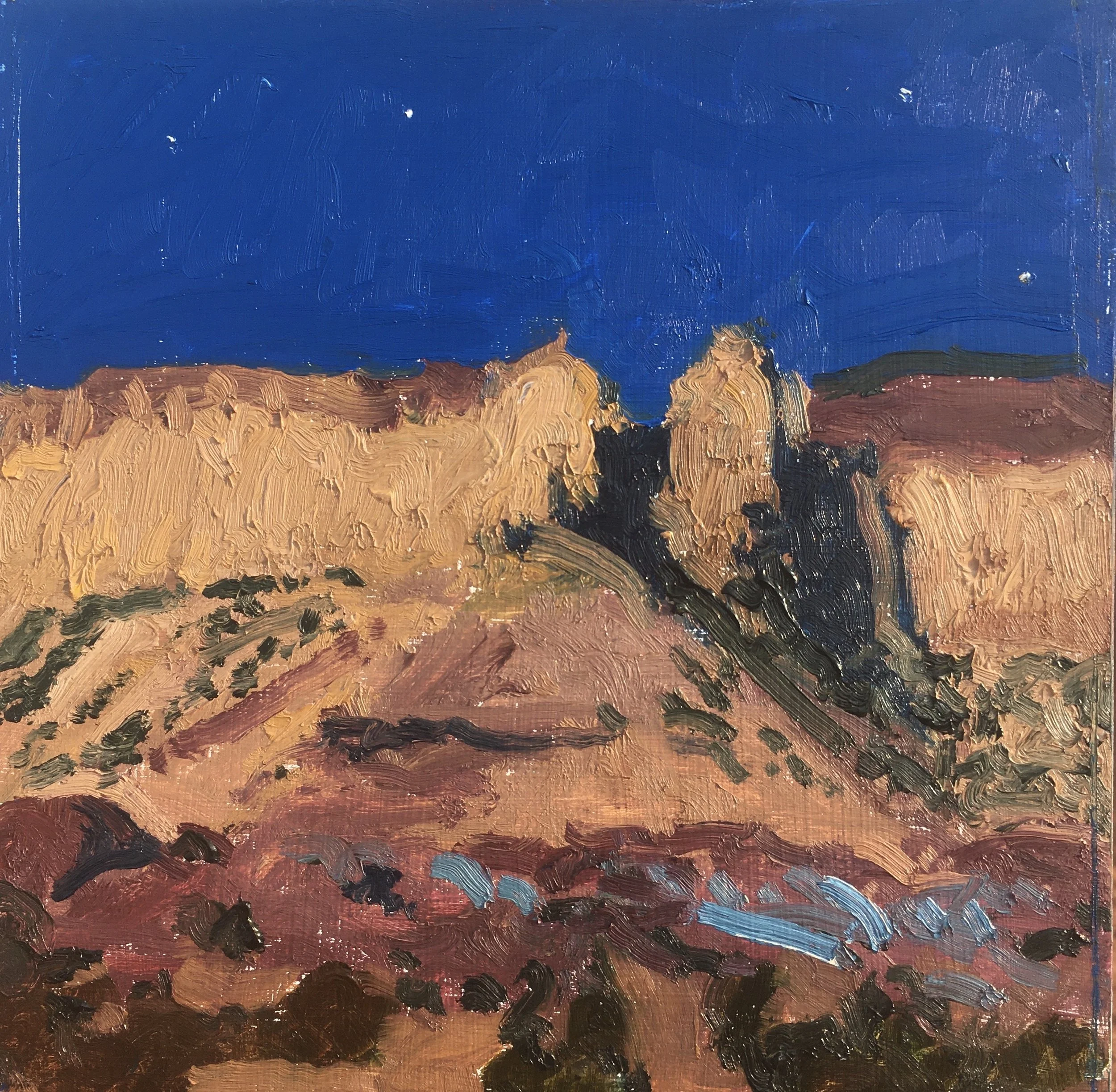  “Painting 92, Utah-2021-12” Circle Cliffs - GSENM, UT - Nocturne oil on wood, h 8” x w 8”, 2021 