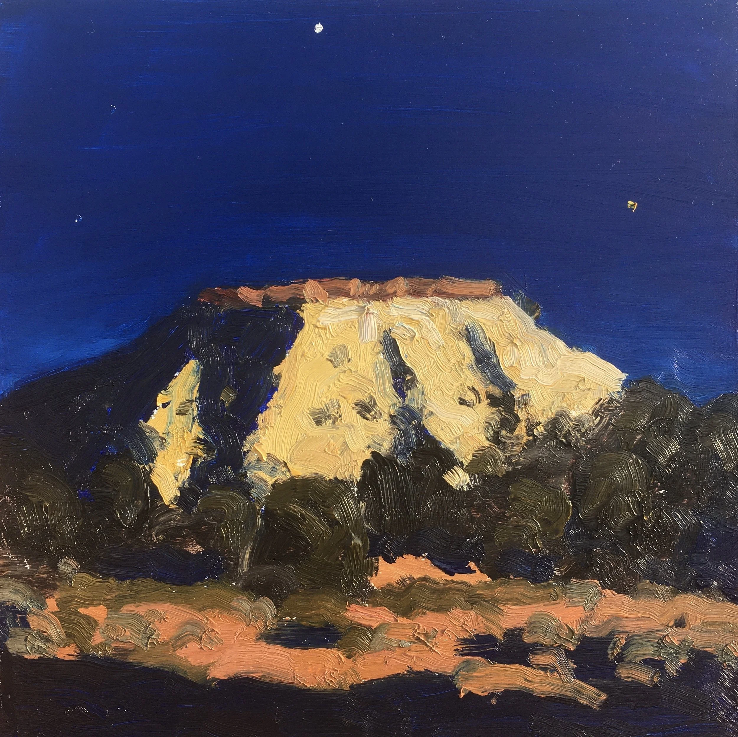 “Painting 101, Utah-2021-21” Burr Trail - GSENM, UT - Nocturne oil on wood, h 8” x w 8”, 2021 