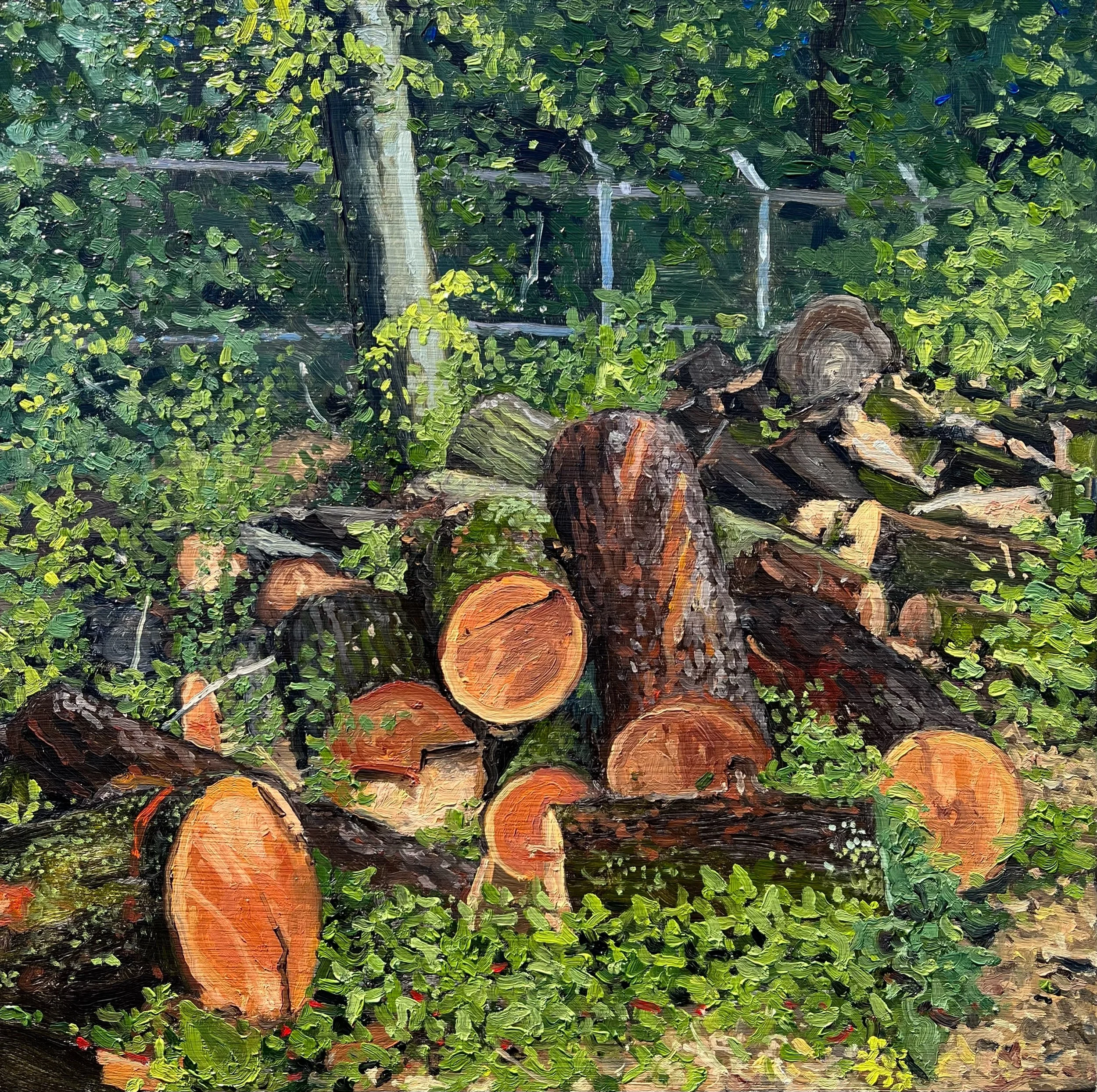  “Forestry - 14” oil on wood, h 12” x w 12”, 2022 ©  David Nakabayashi - Artist  