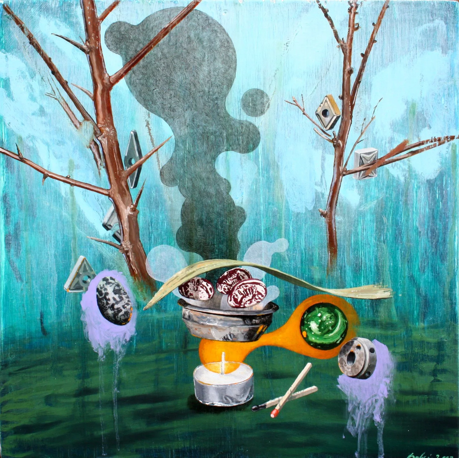  Oil on wood, h 12” x w 12”, 2007 