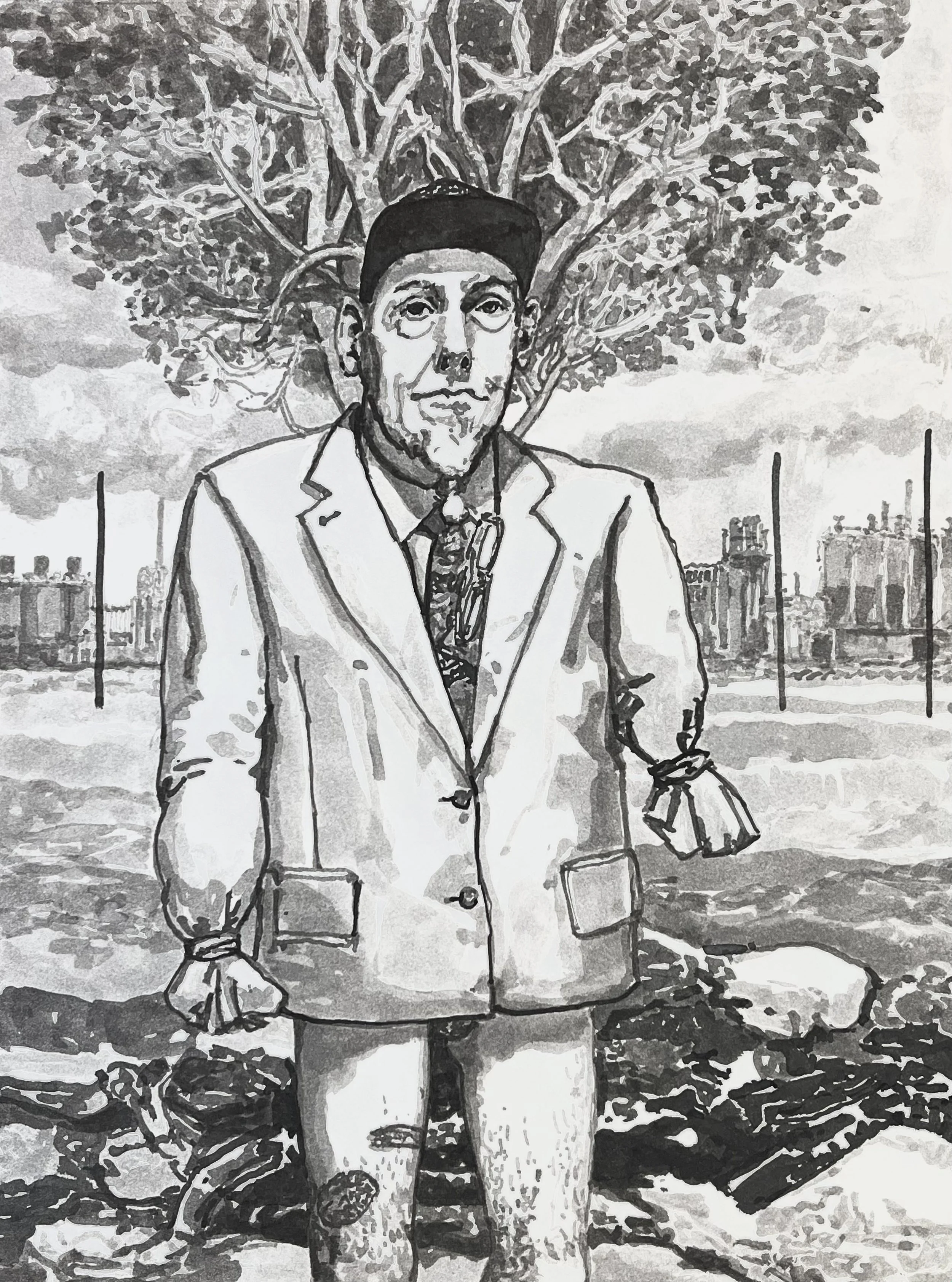  ink on paper, h 12” x w 9”, 2022 