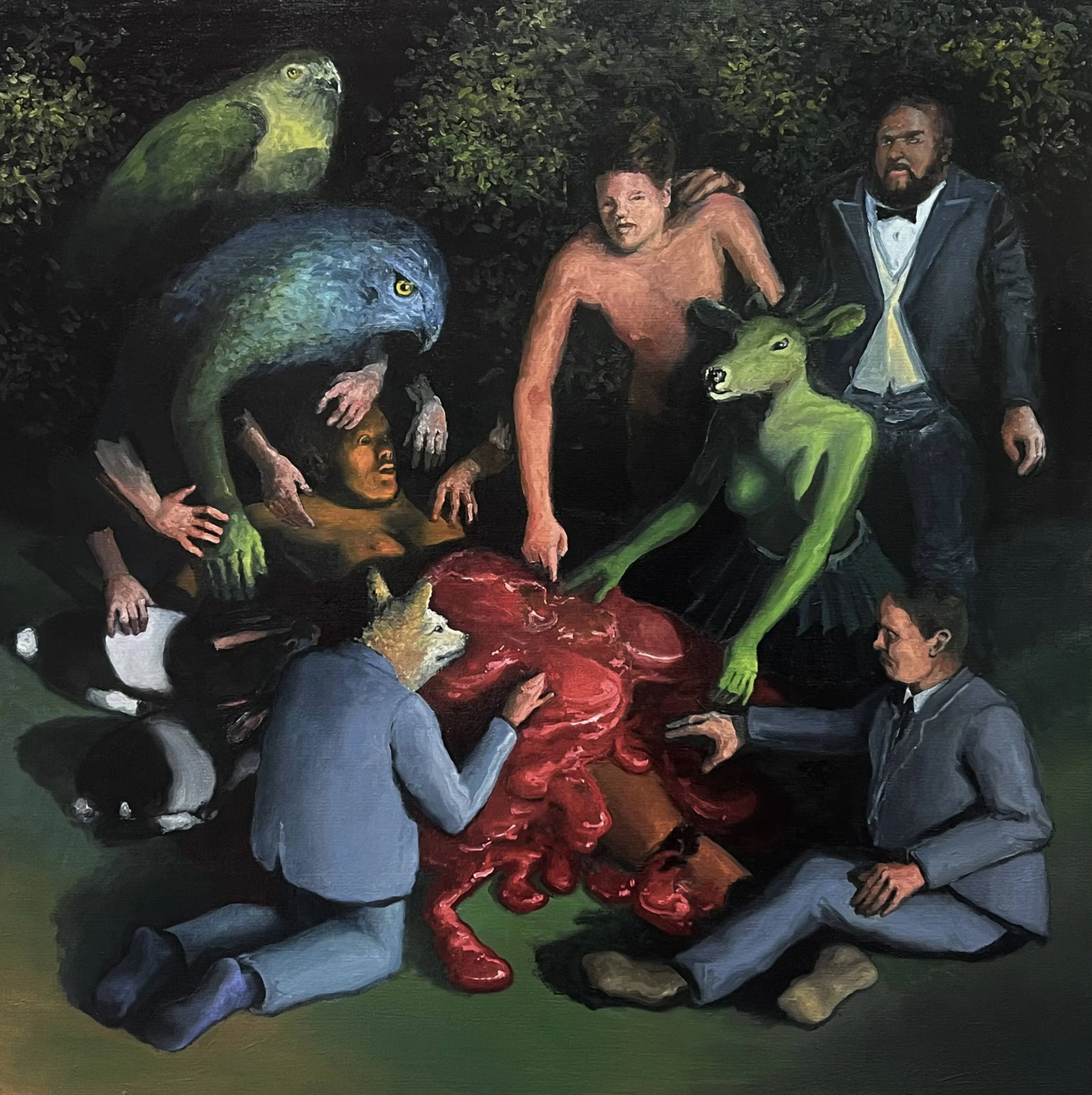  “Strange Surgery” oil on canvas, h 22” x w 22”, 2024 