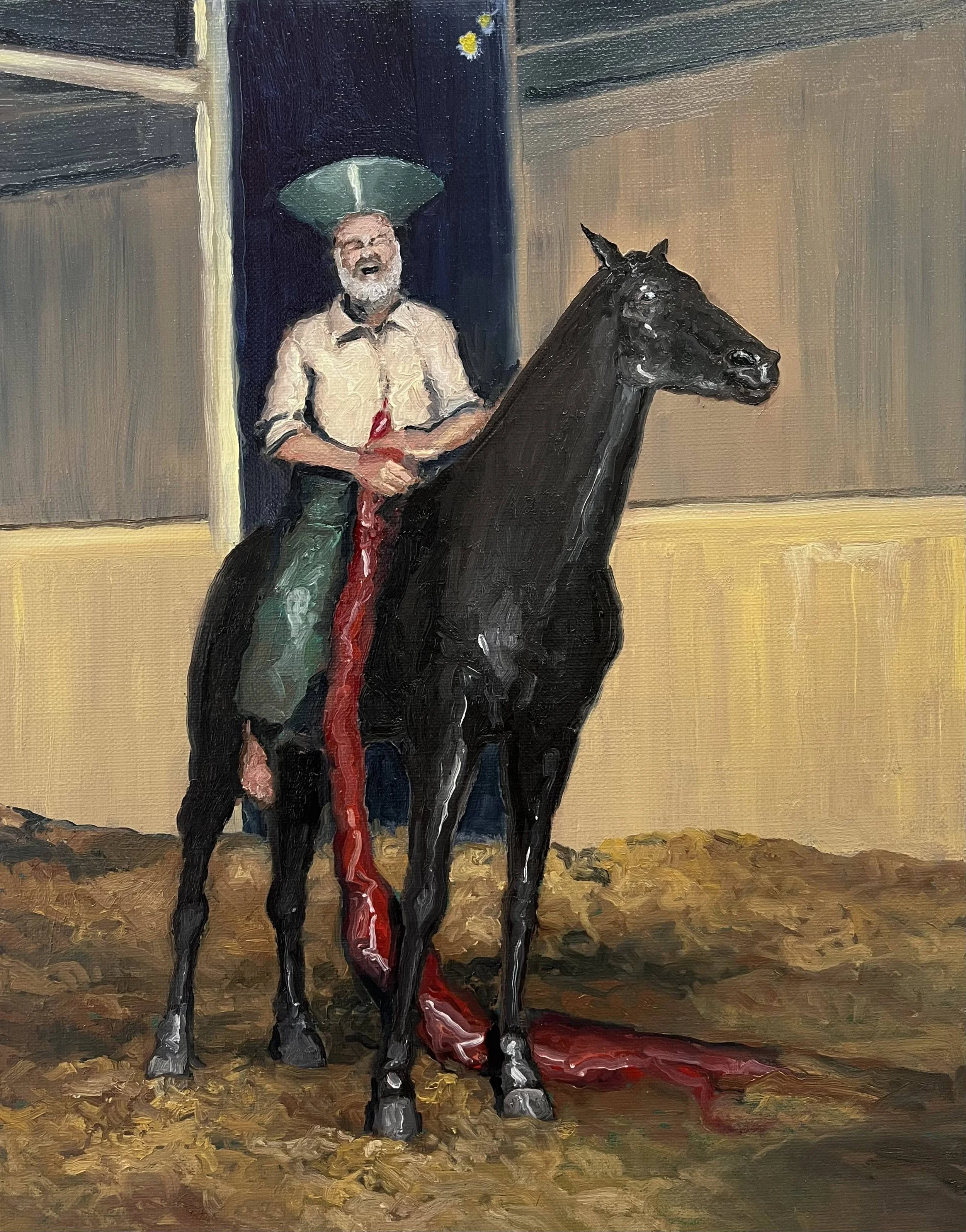 “Horse Show” oil on canvas, h 14” x w 11”, 2024 