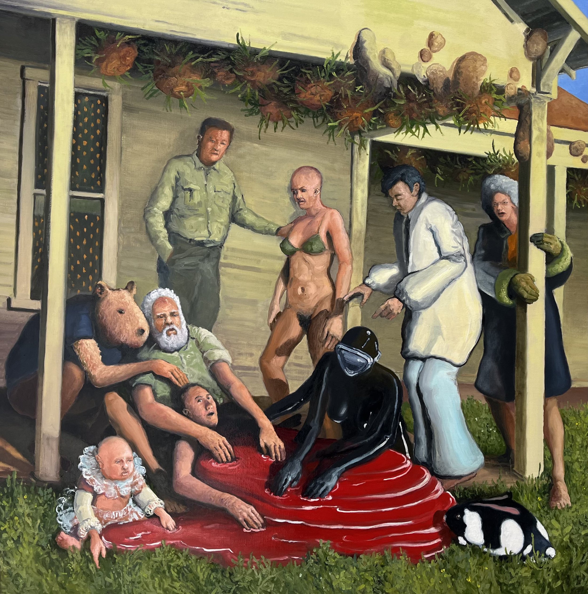  “Strange Surgery” oil on canvas, h 30” x w 30”, 2024 