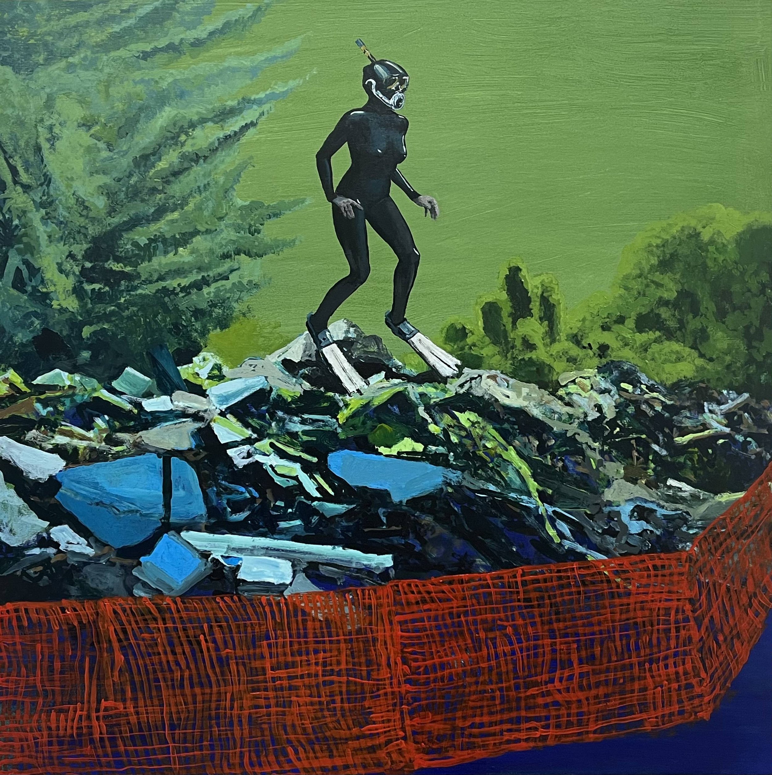  “Stella Maris” acrylic &amp; casein on wood, h 24” x w 24”, 2024 
