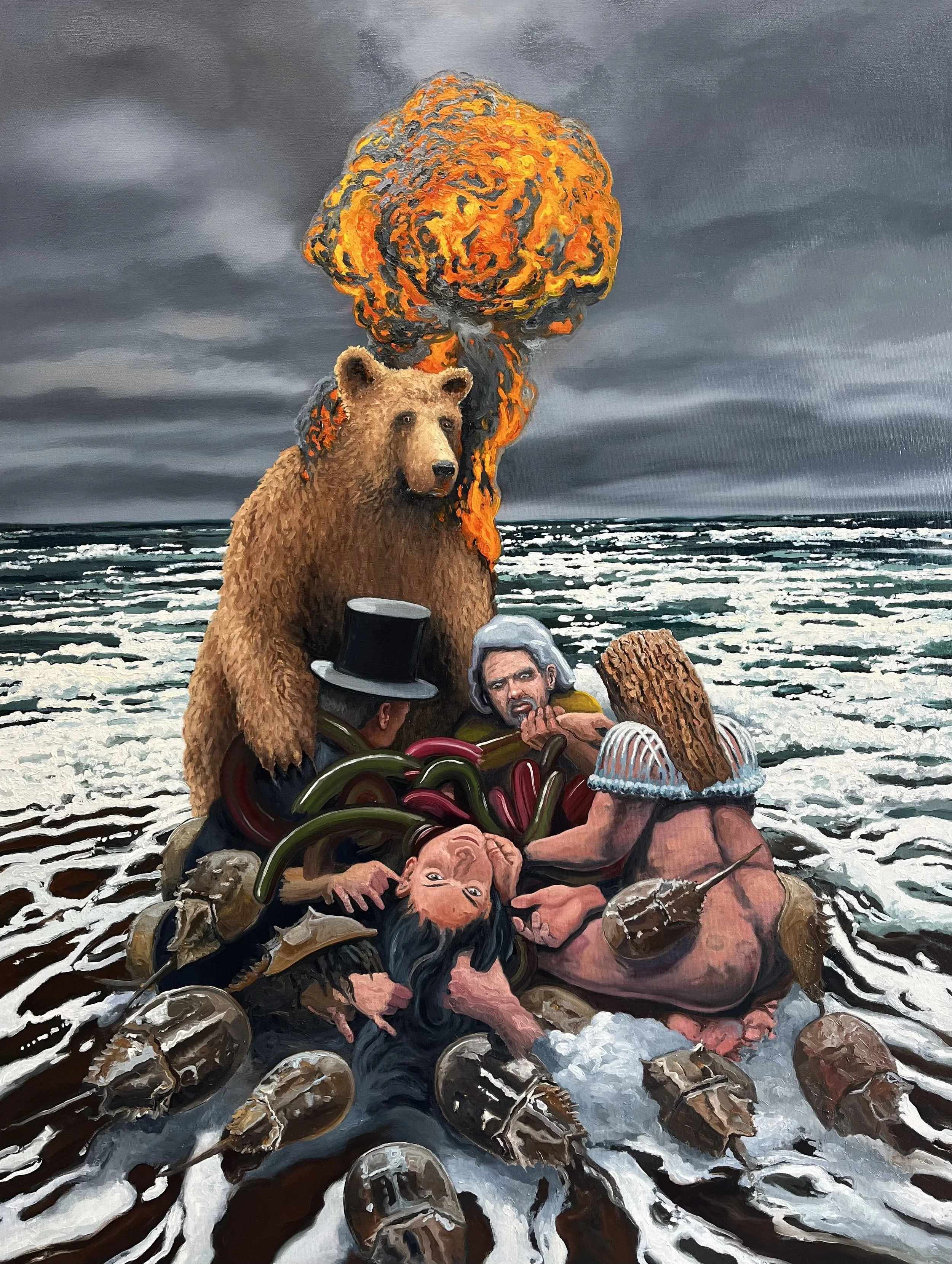  “Strange Rescue (Ocean)” oil on canvas, h 48” x w 36”, 2024 