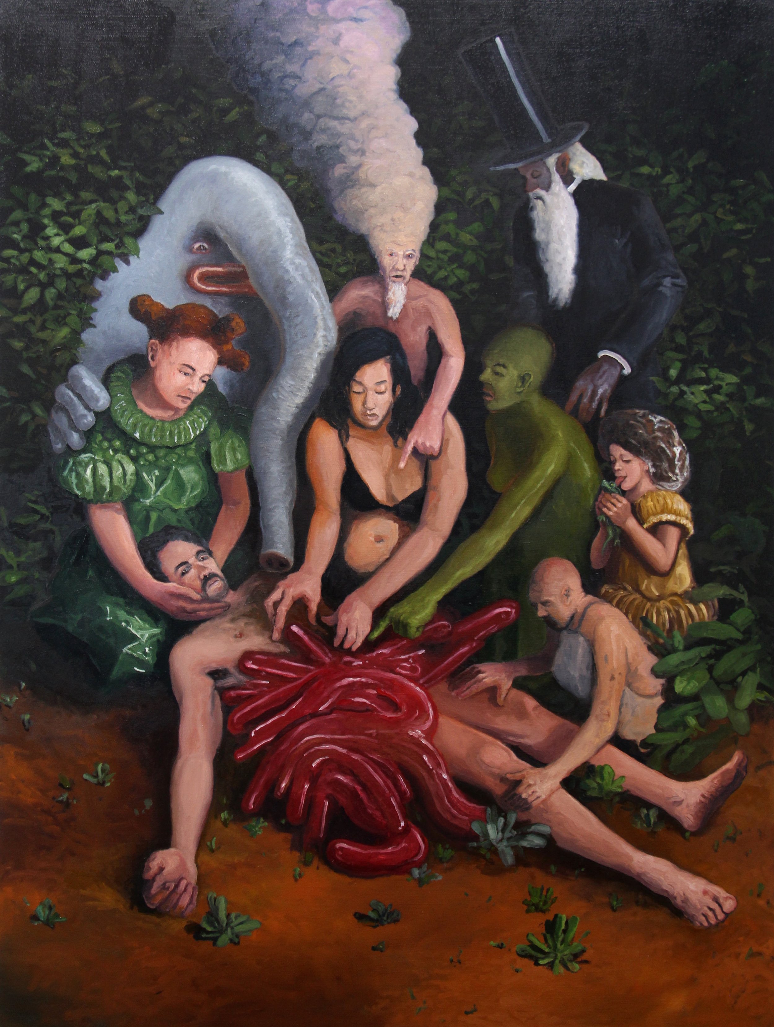  “Strange Surgery (2 of 3)” oil on canvas, h 40” x w 30”, 2024 
