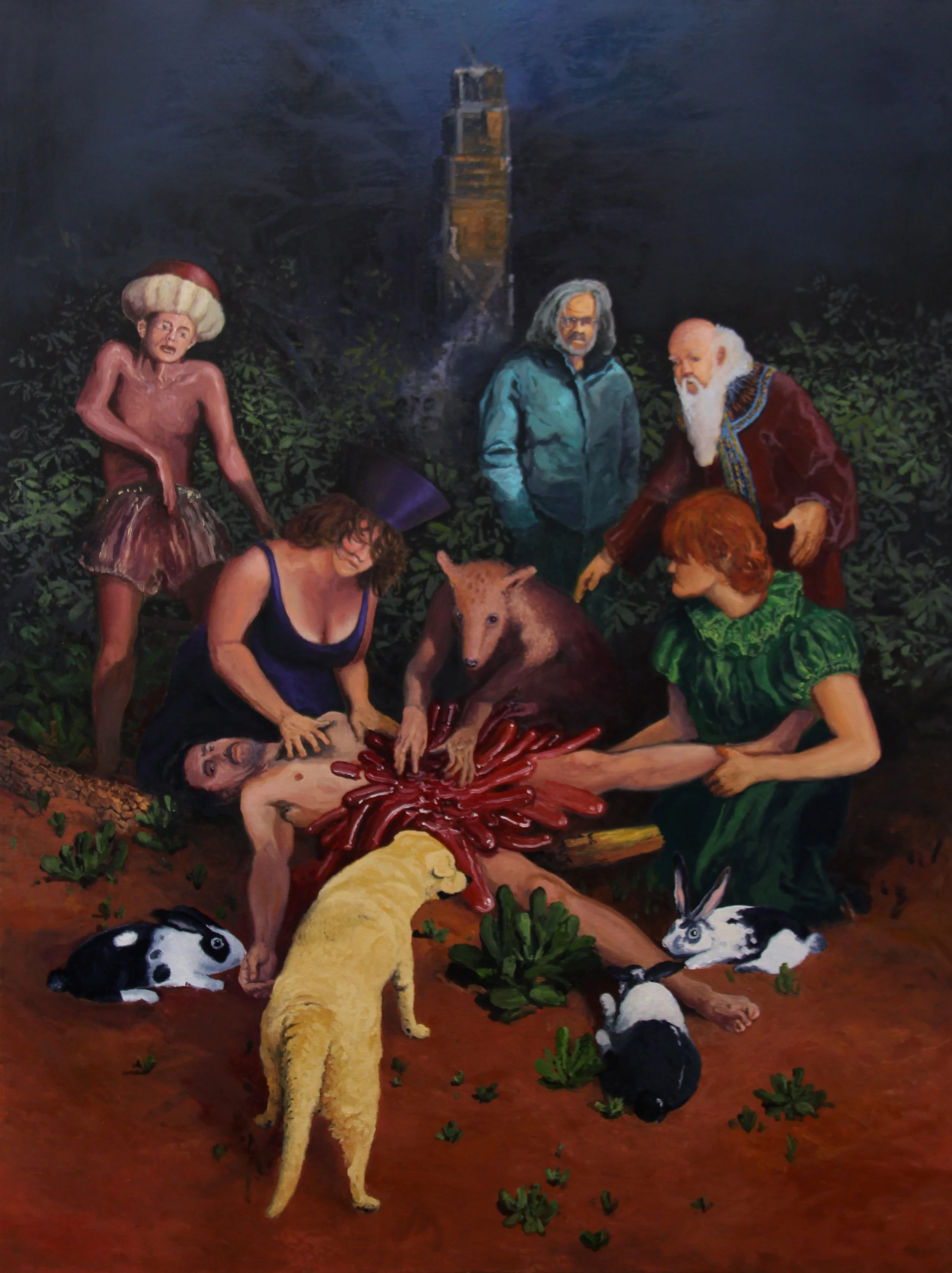  “Strange Surgery (1 of 3)” oil on canvas, h 40” x w 30”, 2024 